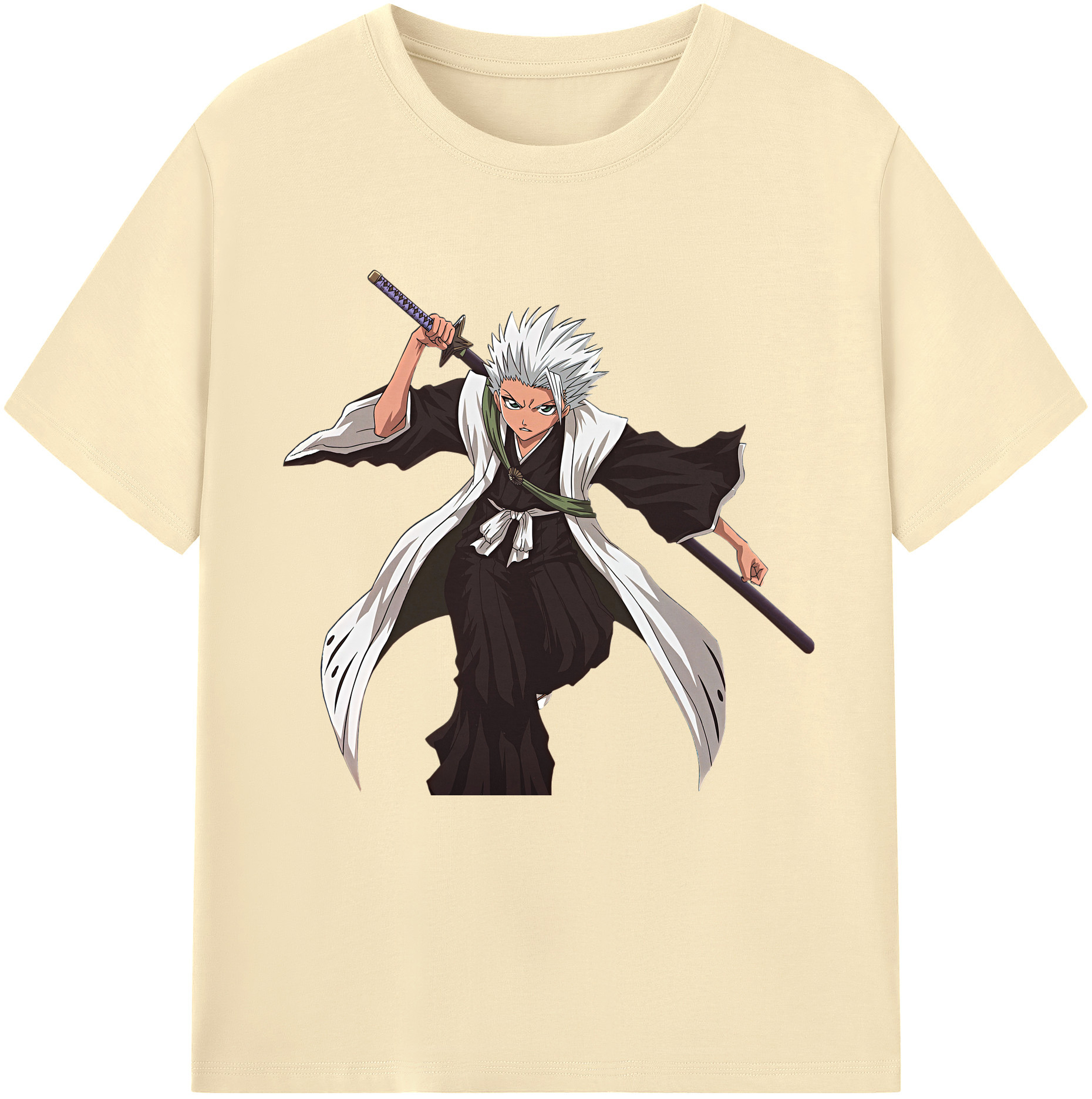 （画像用） ブリーチ 日番谷冬獅郎（ひつがや とうしろう） BLEACH Hitsugaya Toushirou 綿100％半袖Tシャツ（フロントプリント）