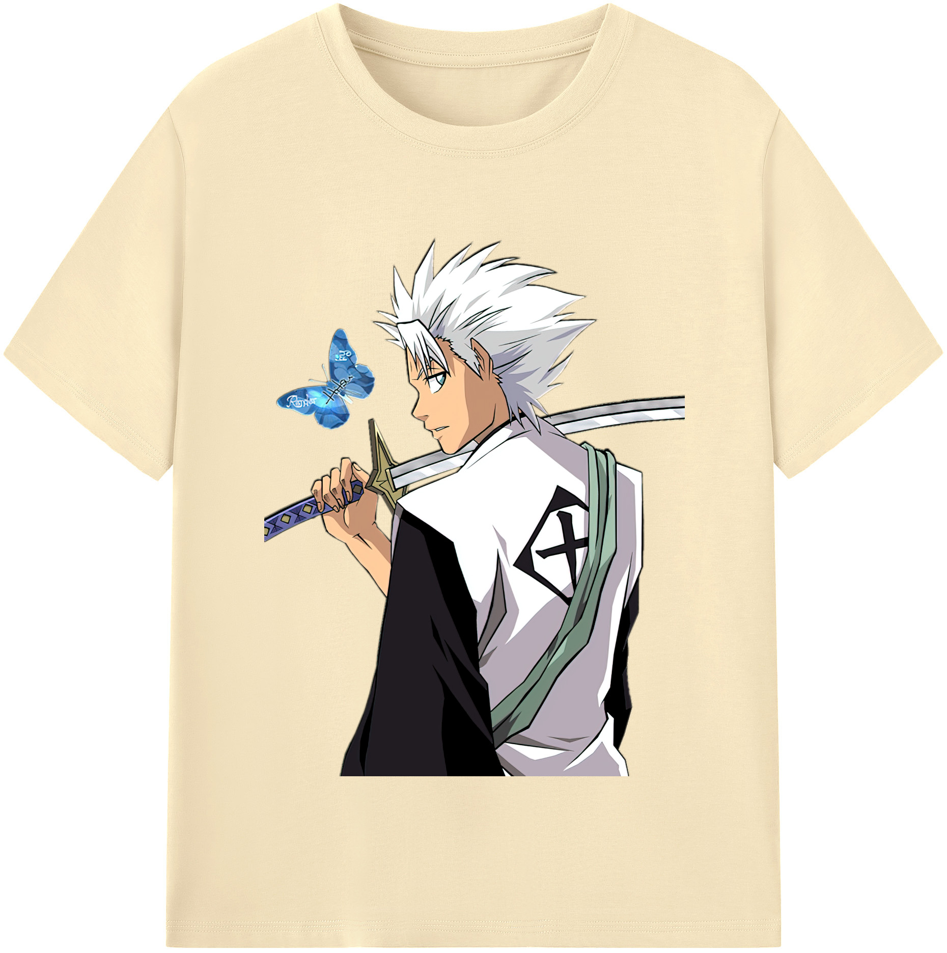 （画像用） ブリーチ 日番谷冬獅郎（ひつがや とうしろう） BLEACH Hitsugaya Toushirou 綿100％半袖Tシャツ（フロントプリント）