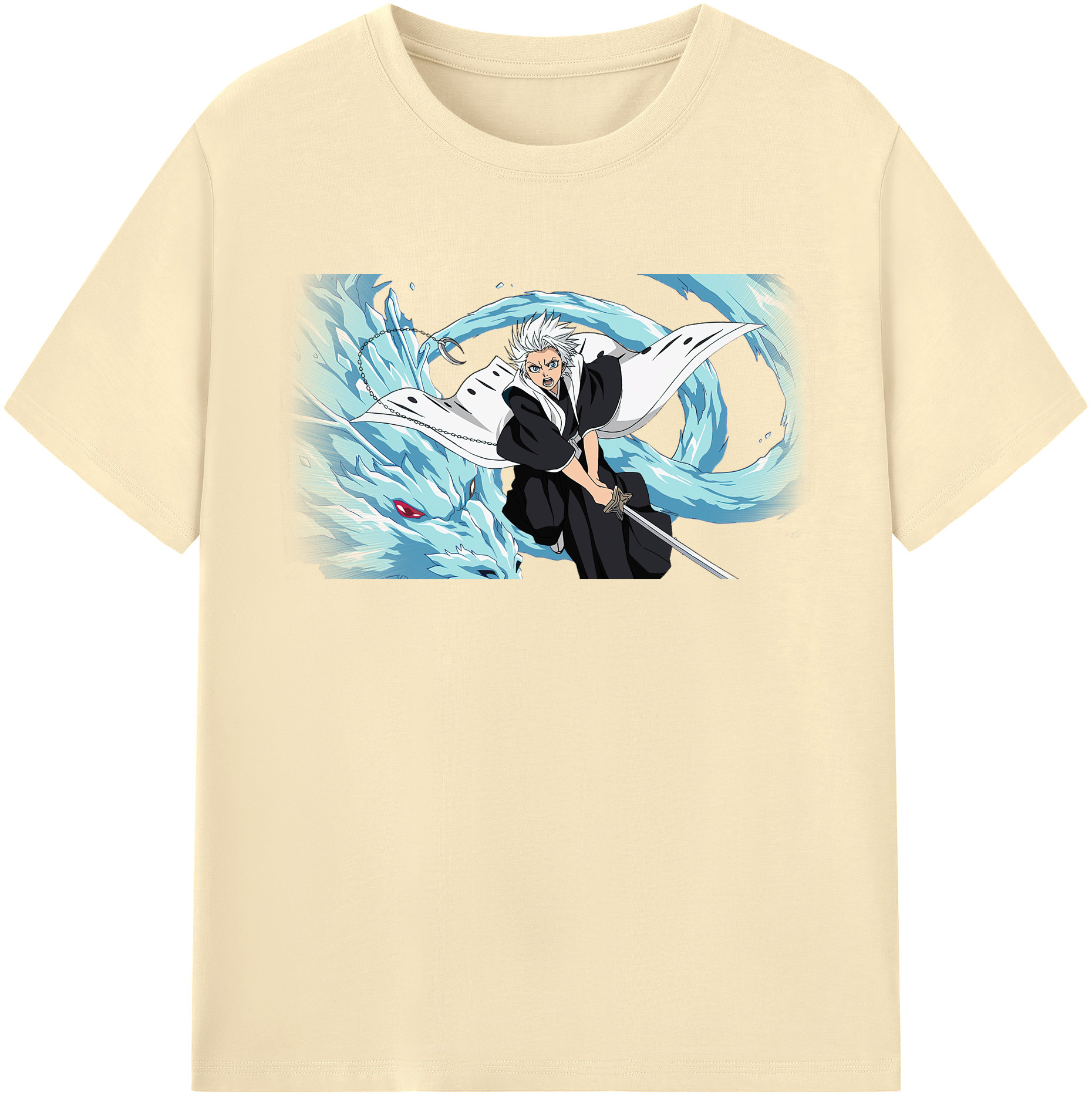 （画像用） ブリーチ 日番谷冬獅郎（ひつがや とうしろう） BLEACH Hitsugaya Toushirou 綿100％半袖Tシャツ（フロントプリント）