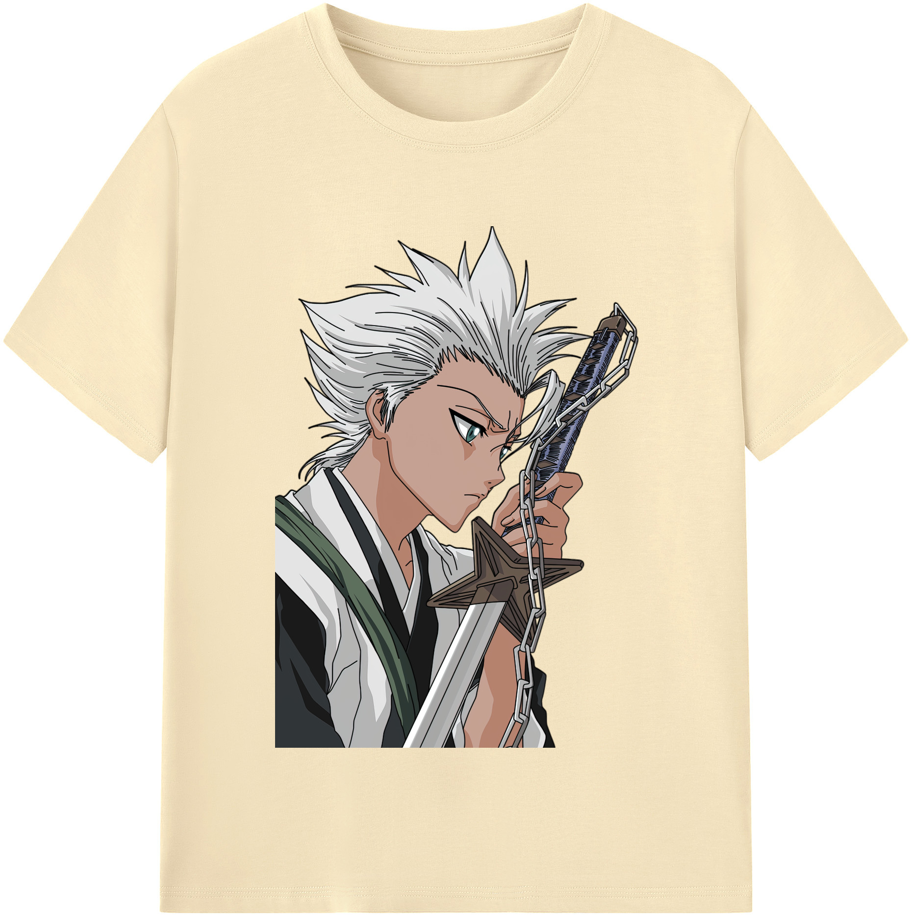 （画像用） ブリーチ 日番谷冬獅郎（ひつがや とうしろう） BLEACH Hitsugaya Toushirou 綿100％半袖Tシャツ（フロントプリント）