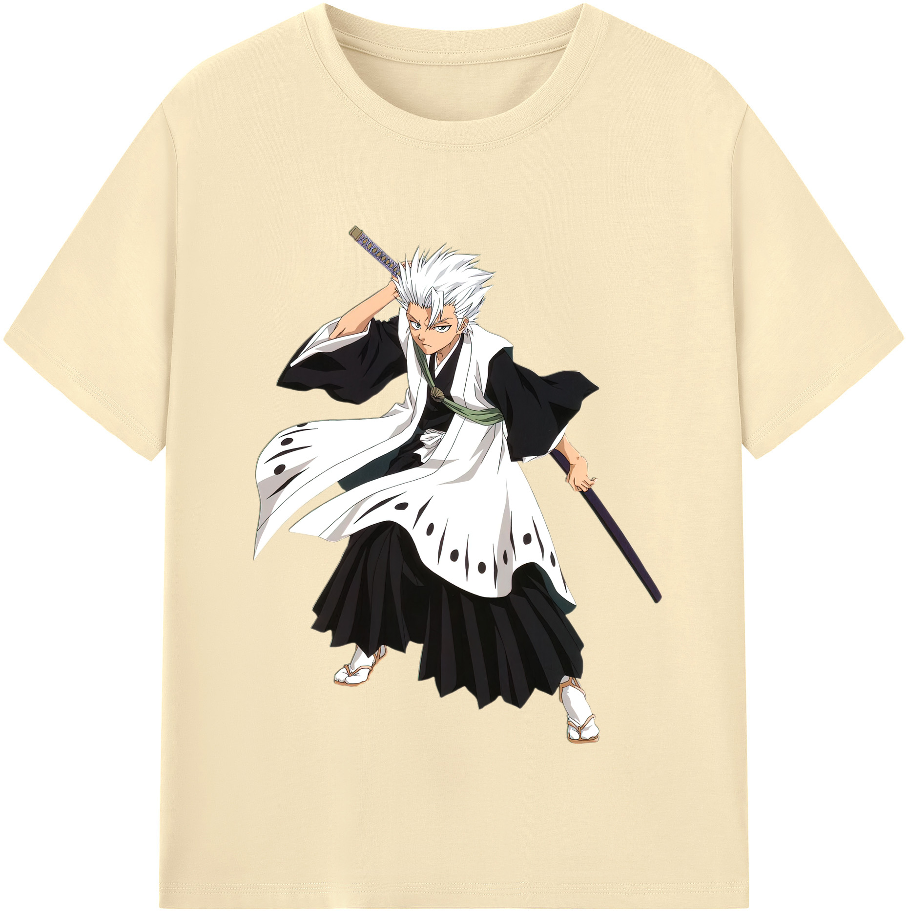 （画像用） ブリーチ 日番谷冬獅郎（ひつがや とうしろう） BLEACH Hitsugaya Toushirou 綿100％半袖Tシャツ（フロントプリント）