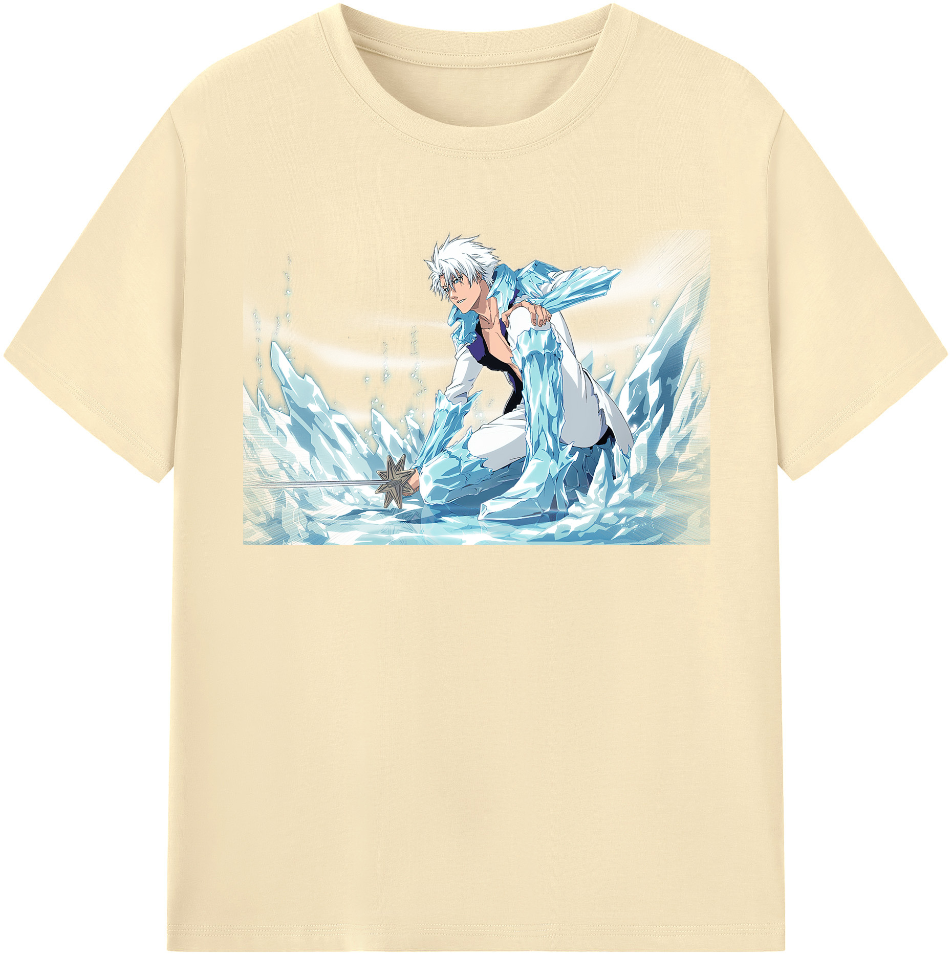 （画像用） ブリーチ 日番谷冬獅郎（ひつがや とうしろう） BLEACH Hitsugaya Toushirou 綿100％半袖Tシャツ（フロントプリント）