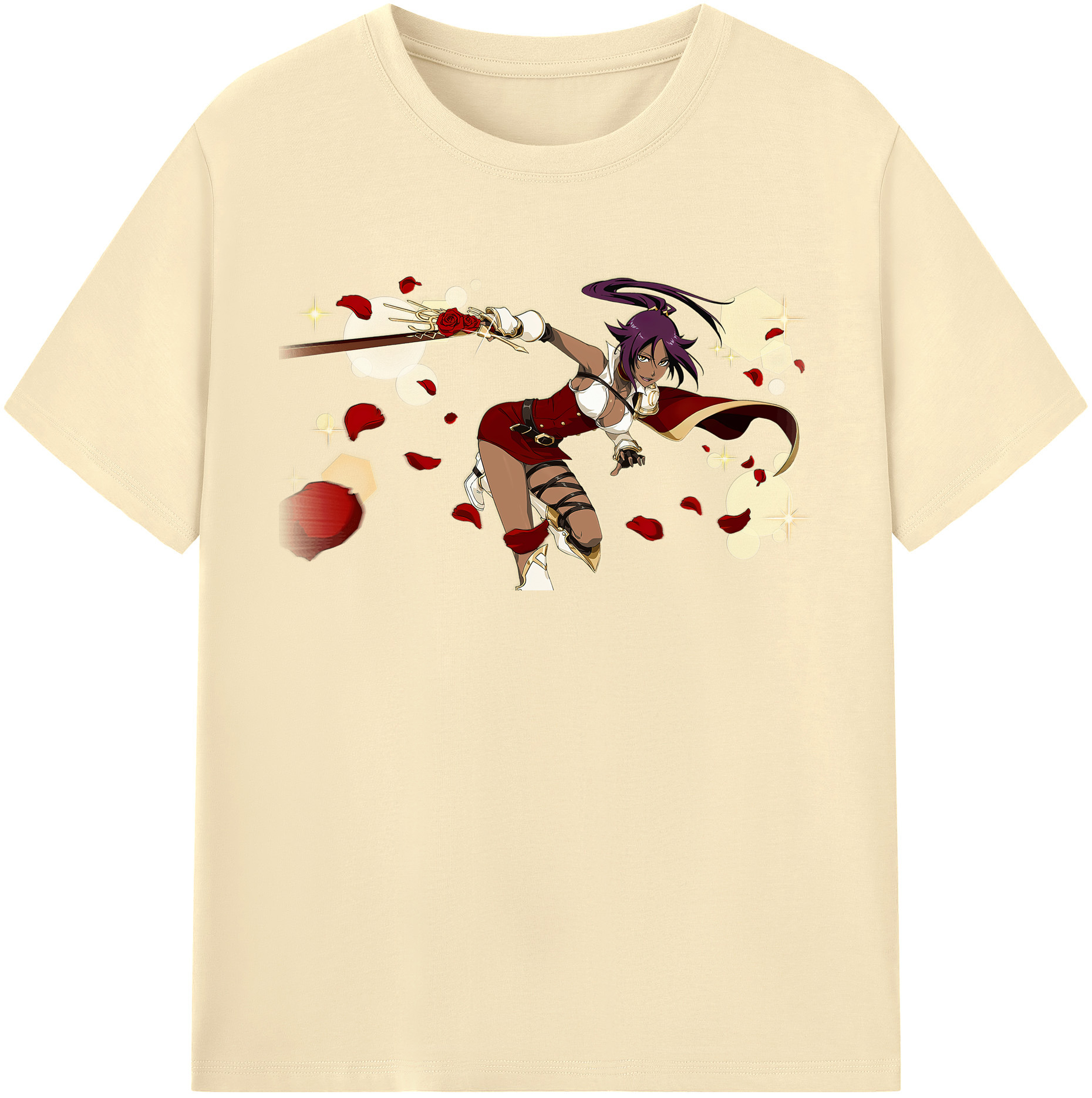 （画像用） ブリーチ 四楓院 夜一（しほういん よるいち） BLEACH Shihouin Yoruichi 綿100％半袖Tシャツ（フロントプリント）