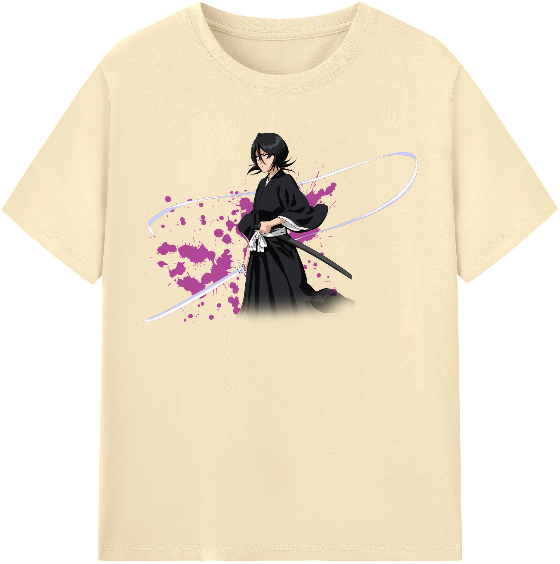 （画像用） ブリーチ 朽木ルキア BLEACH Kuchiki Rukia 綿100％半袖Tシャツ（フロントプリント）
