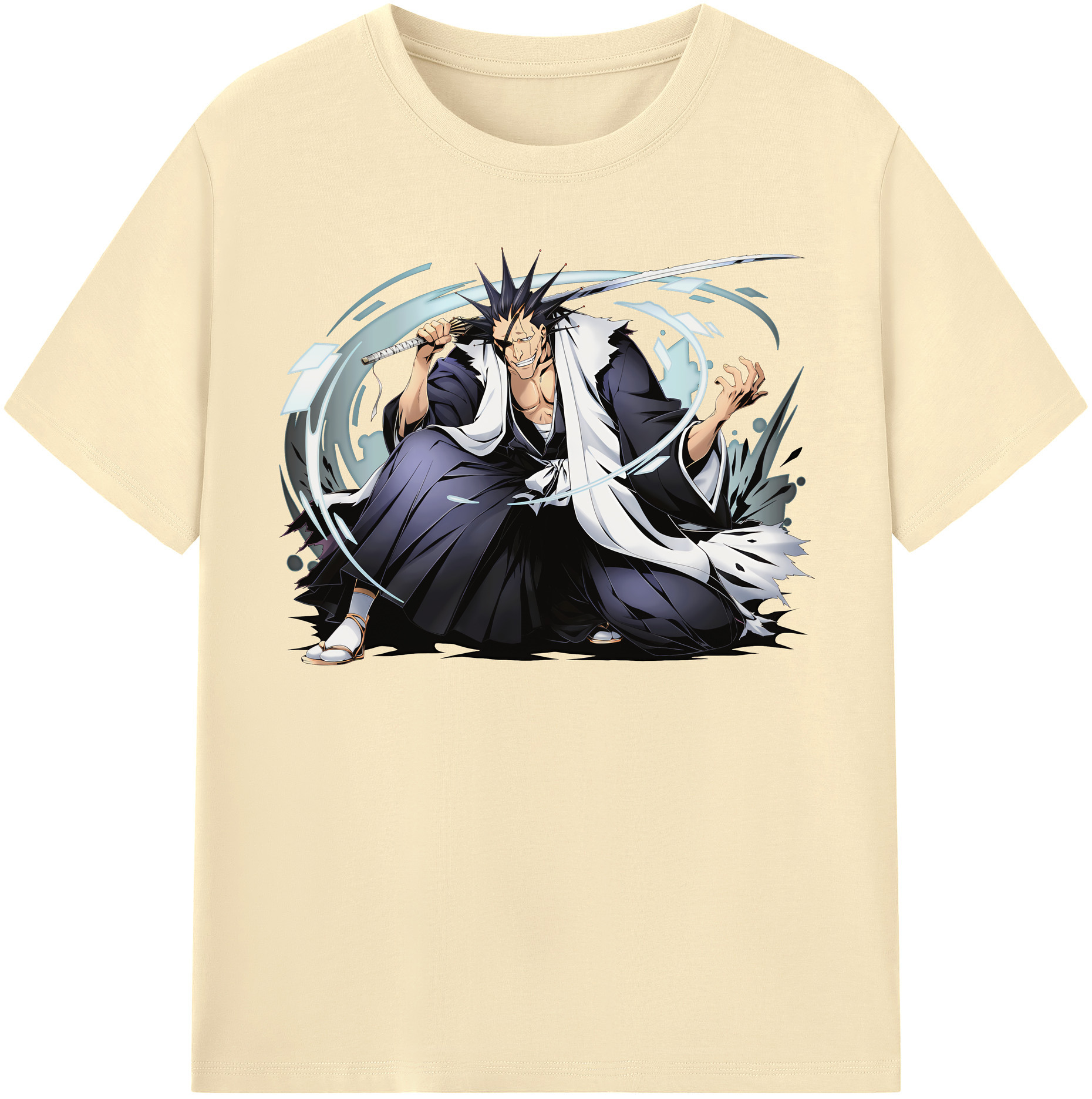 （画像用） ブリーチ ざらき けんぱち BLEACH Zaraki Kenpachi 綿100％半袖Tシャツ（フロントプリント）