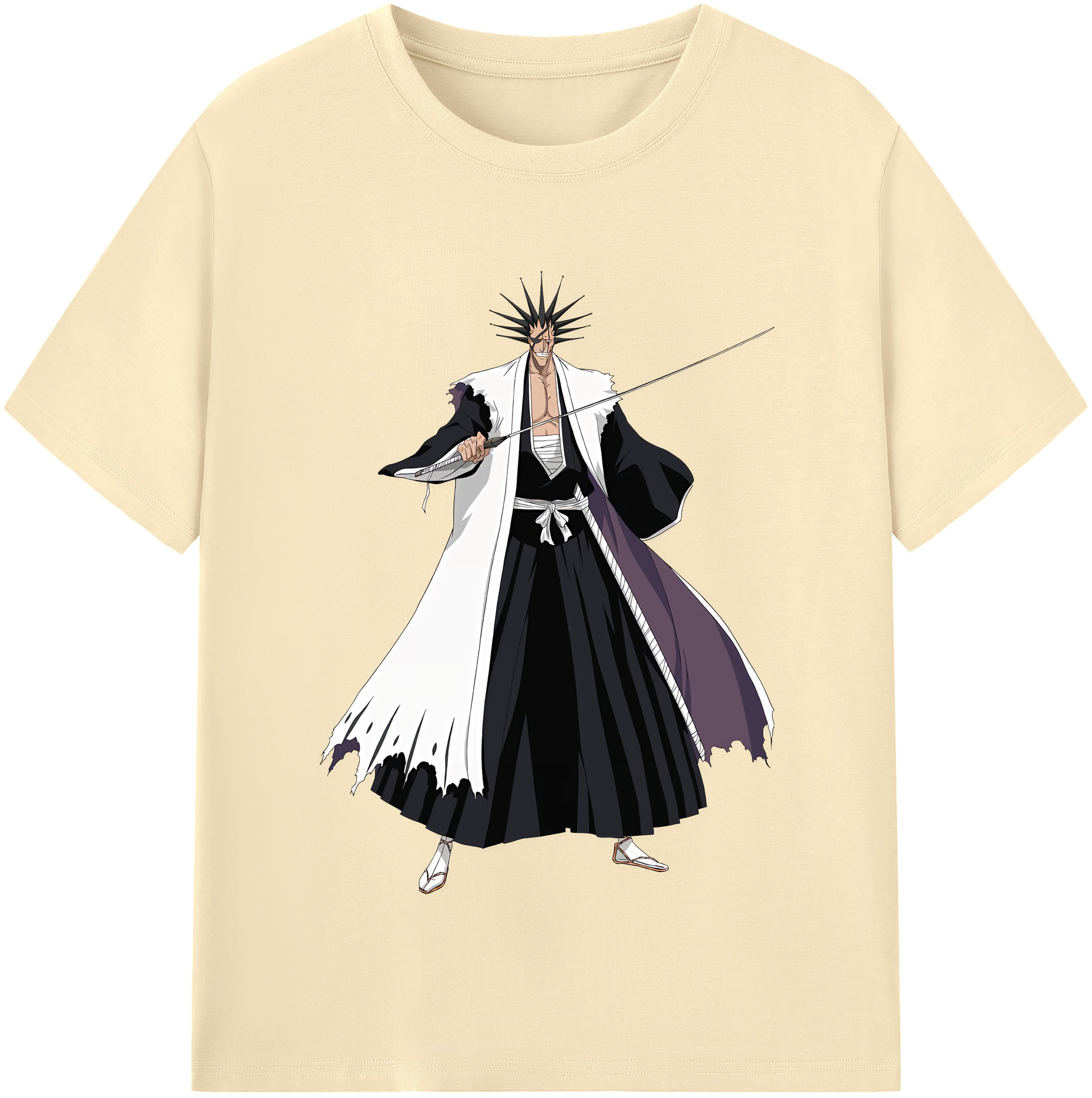 （画像用） ブリーチ ざらき けんぱち BLEACH Zaraki Kenpachi 綿100％半袖Tシャツ（フロントプリント）