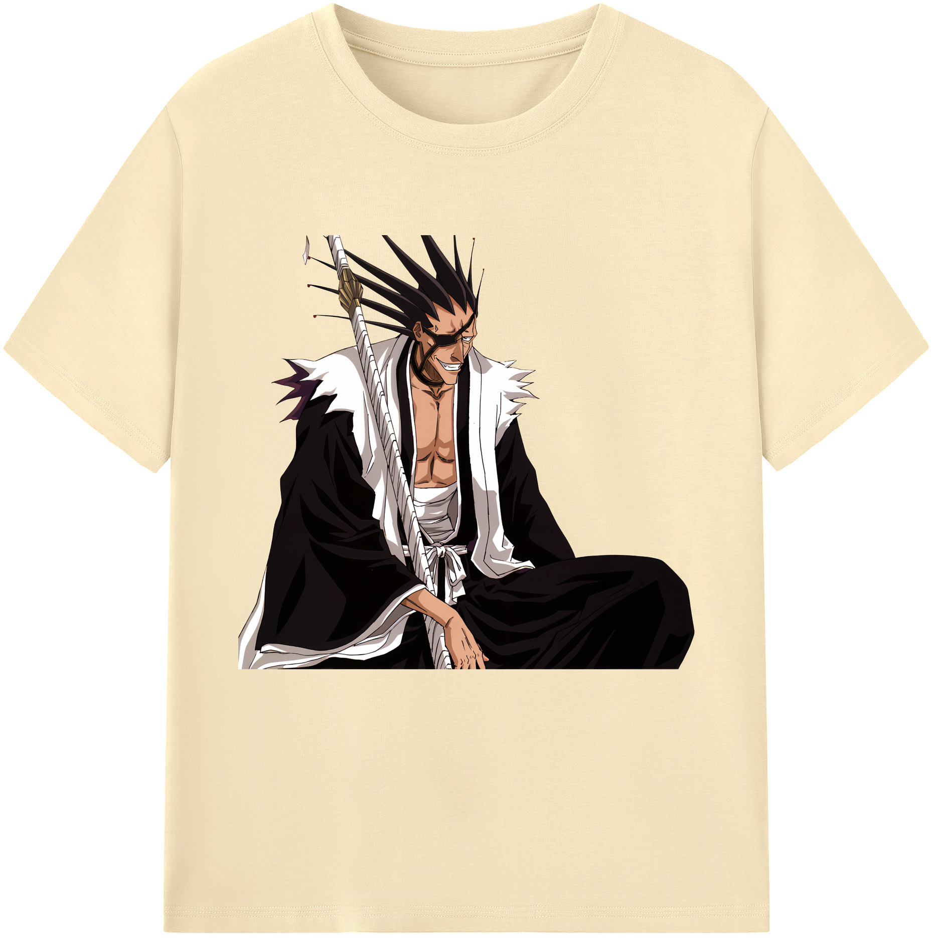 （画像用） ブリーチ ざらき けんぱち BLEACH Zaraki Kenpachi 綿100％半袖Tシャツ（フロントプリント）