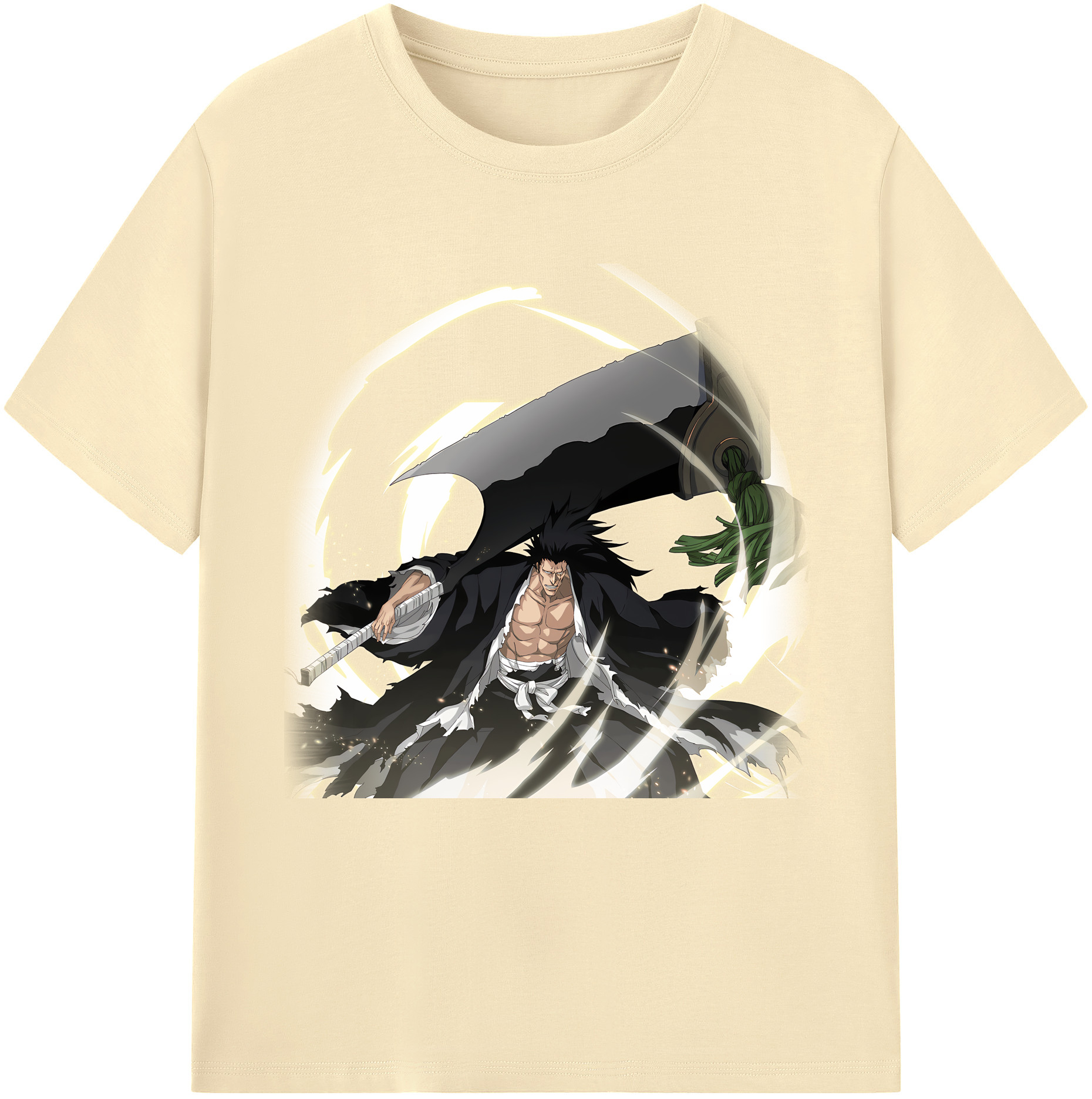 （画像用） ブリーチ ざらき けんぱち BLEACH Zaraki Kenpachi 綿100％半袖Tシャツ（フロントプリント）
