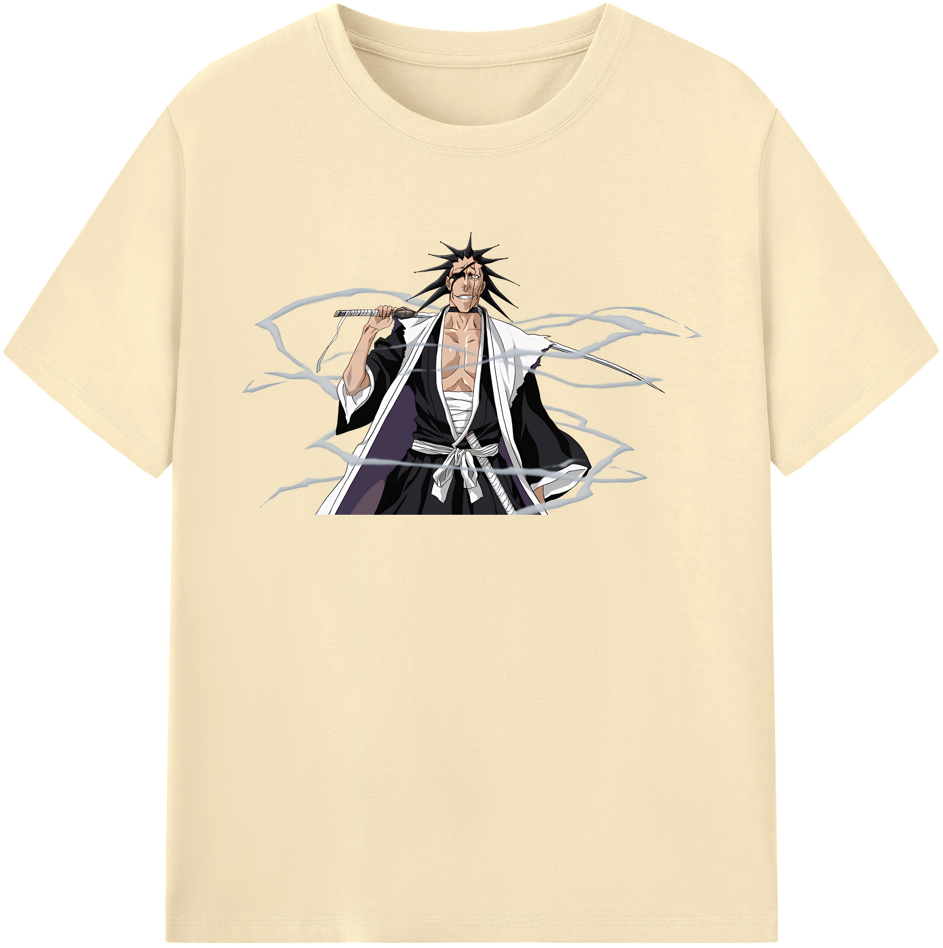 （画像用） ブリーチ ざらき けんぱち BLEACH Zaraki Kenpachi 綿100％半袖Tシャツ（フロントプリント）