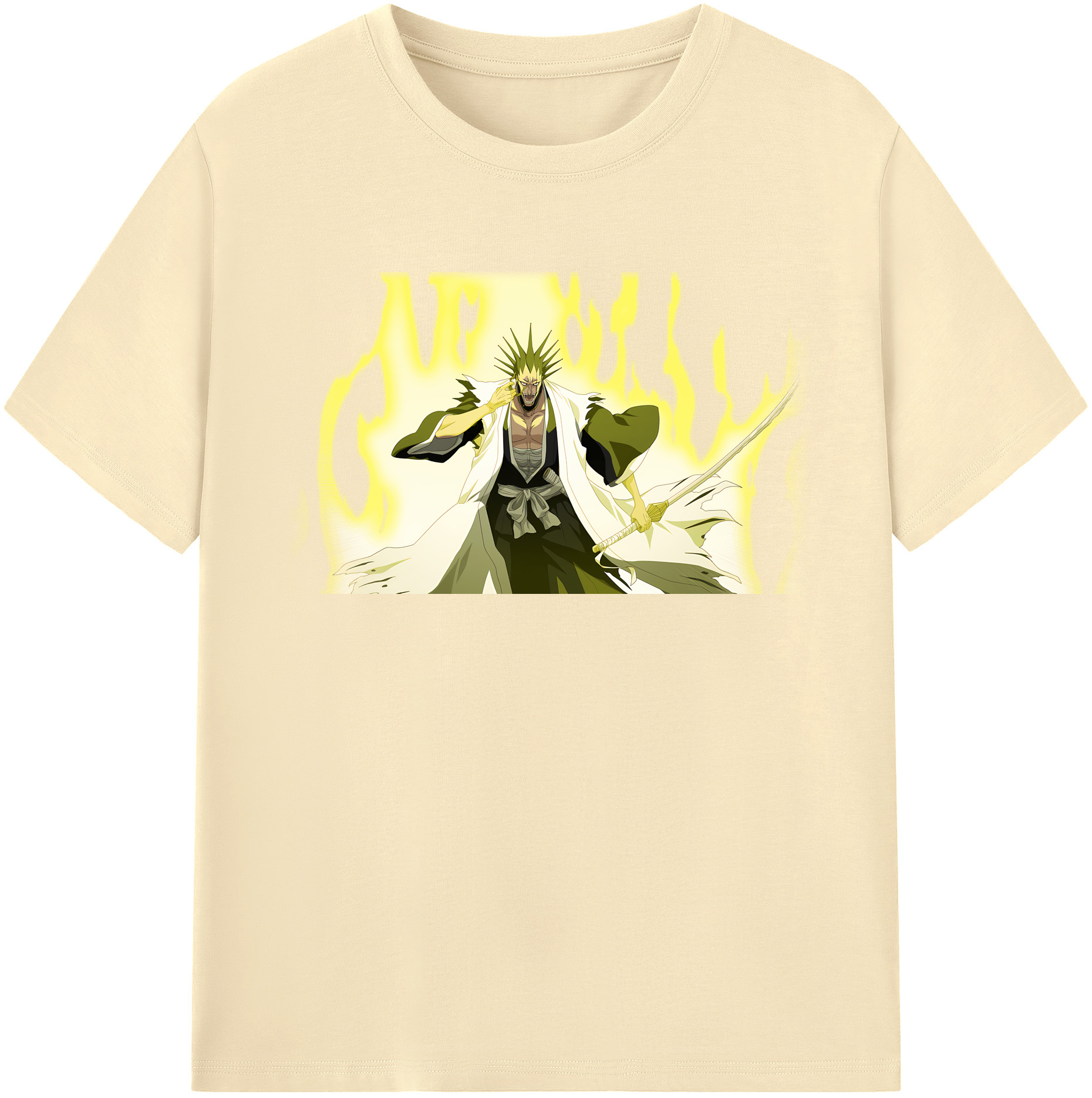 （画像用） ブリーチ ざらき けんぱち BLEACH Zaraki Kenpachi 綿100％半袖Tシャツ（フロントプリント）