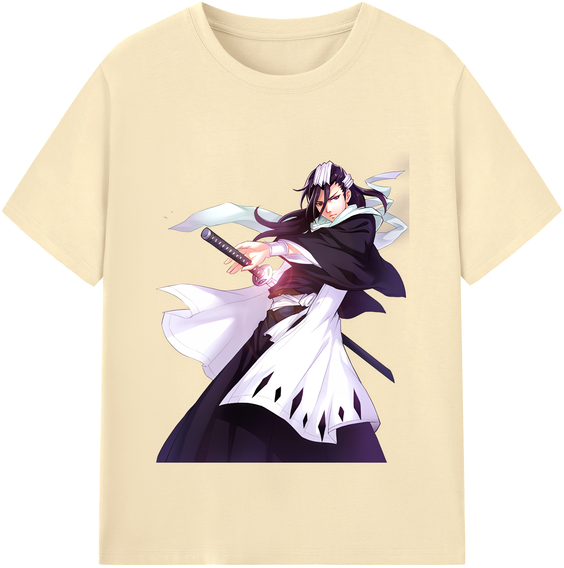（画像用） ブリーチ くちき びゃくや BLEACH Kuchiki Byakuya 綿100％半袖Tシャツ（フロントプリント）