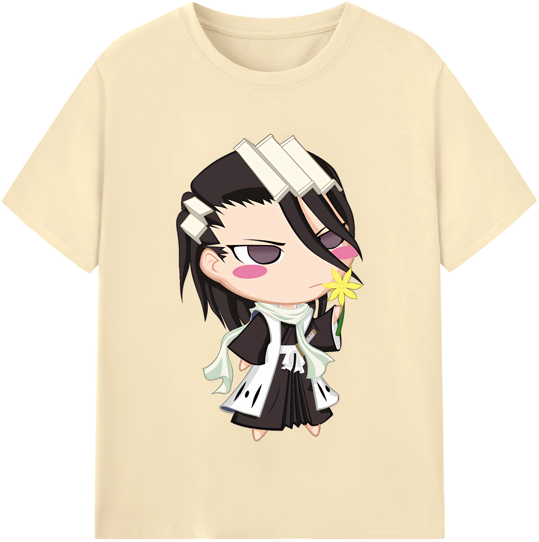 （画像用） ブリーチ くちき びゃくや BLEACH Kuchiki Byakuya 綿100％半袖Tシャツ（フロントプリント）