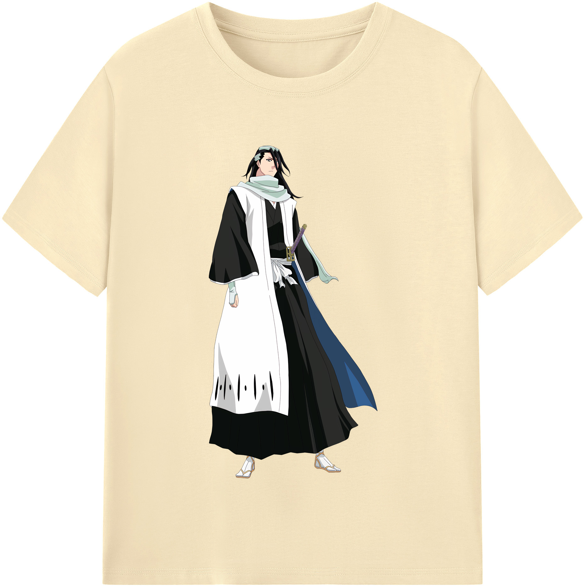 （画像用） ブリーチ くちき びゃくや BLEACH Kuchiki Byakuya 綿100％半袖Tシャツ（フロントプリント）