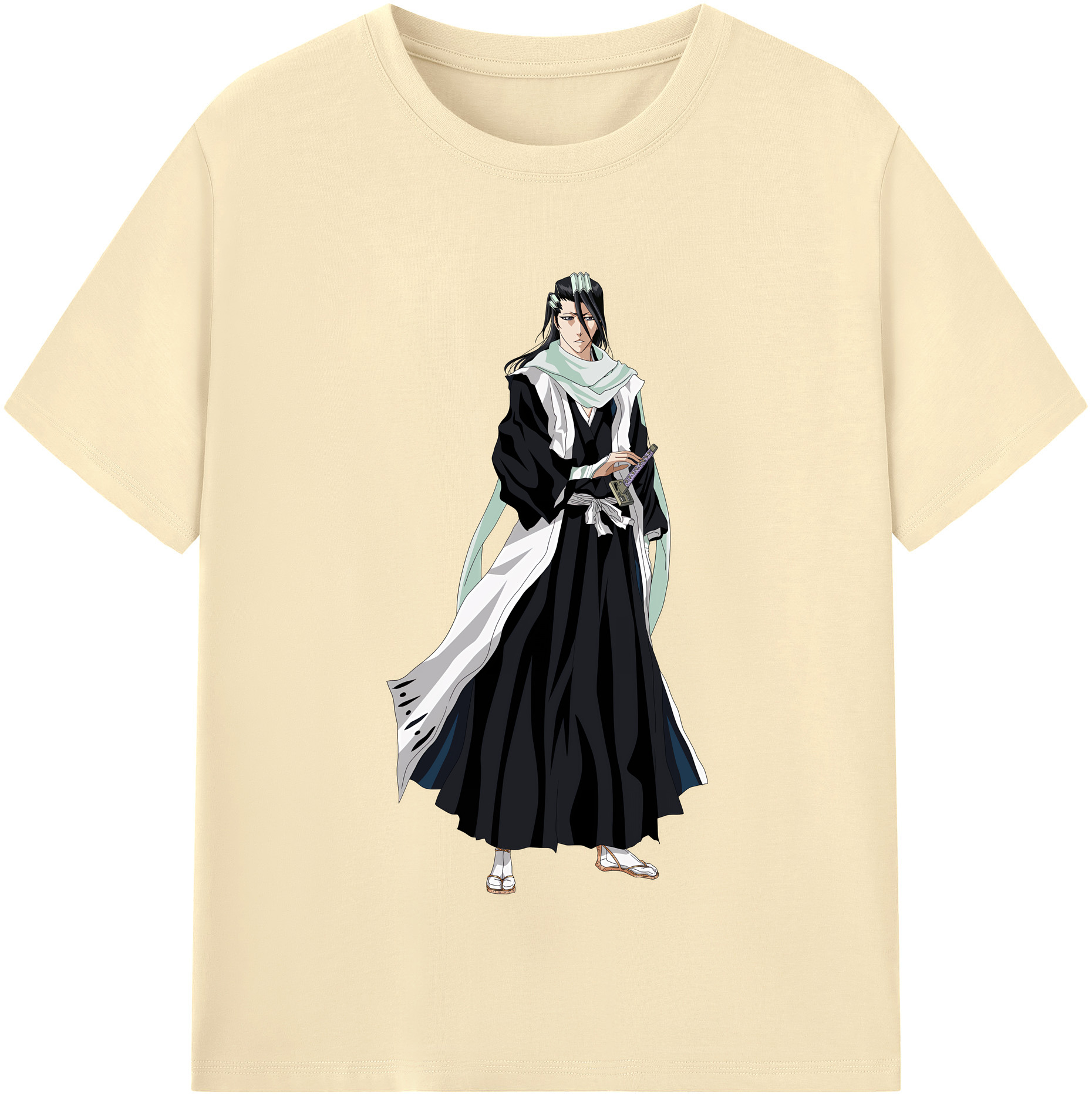 （画像用） ブリーチ くちき びゃくや BLEACH Kuchiki Byakuya 綿100％半袖Tシャツ（フロントプリント）