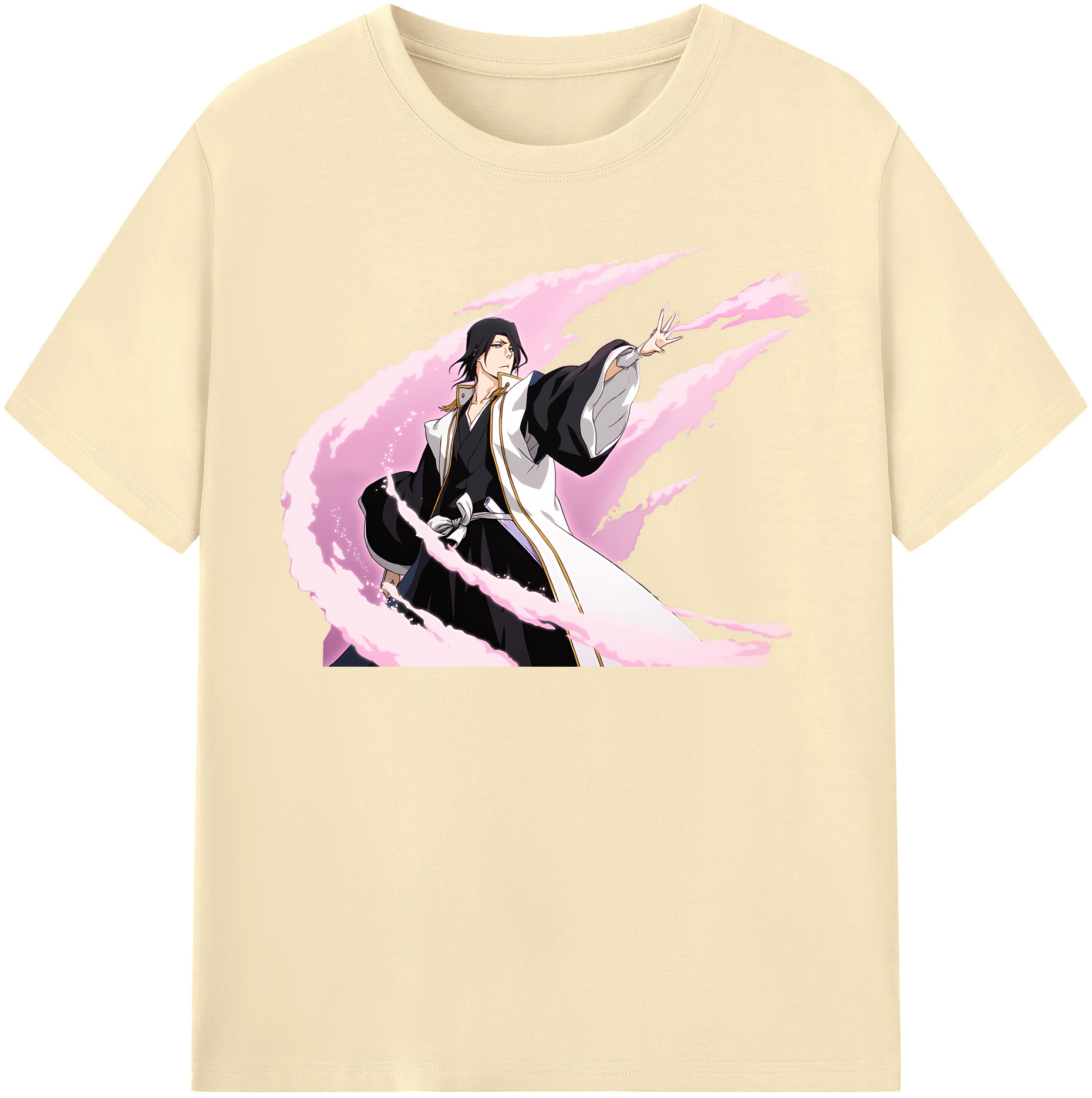 （画像用） ブリーチ くちき びゃくや BLEACH Kuchiki Byakuya 綿100％半袖Tシャツ（フロントプリント）