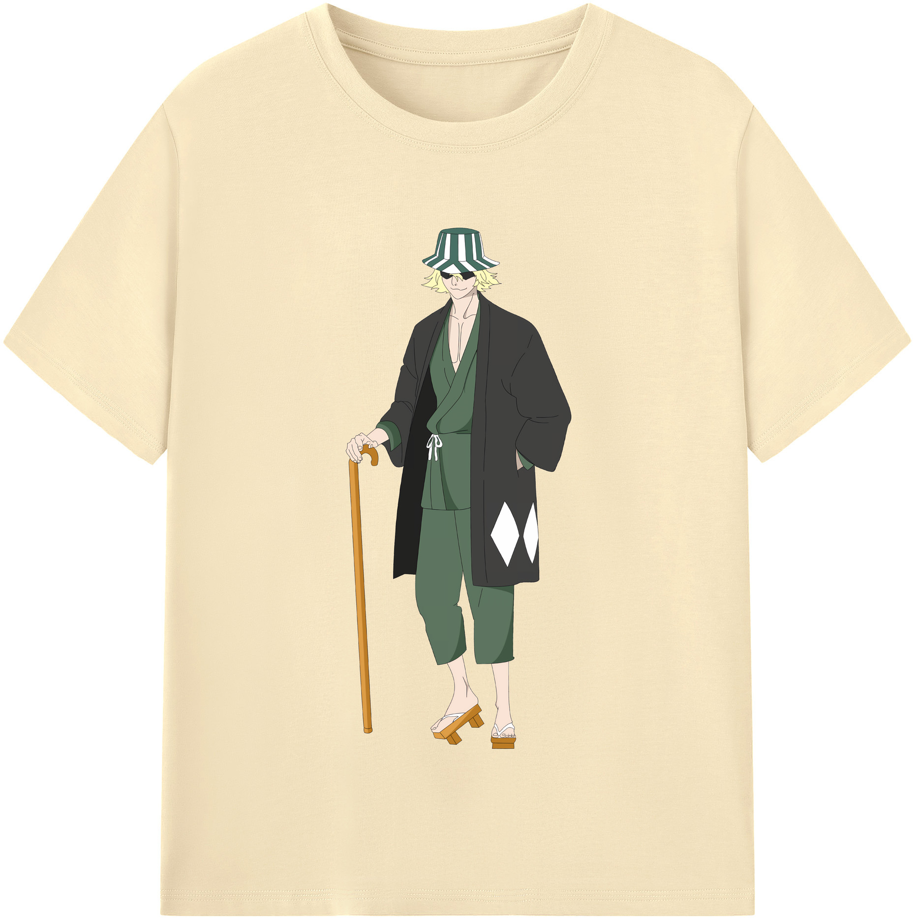 （画像用） "ブリーチ 浦原 喜助（うらはら きすけ） BLEACH Urahara Kisuke " 綿100％半袖Tシャツ（フロントプリント）