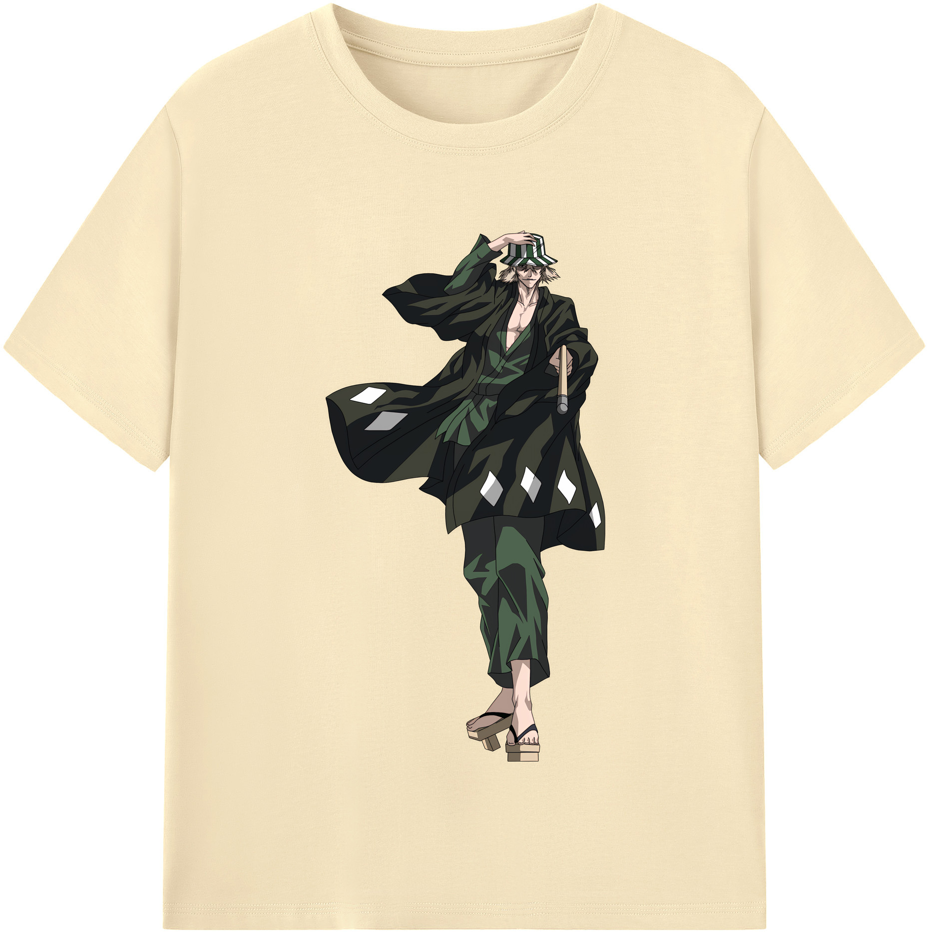 （画像用） "ブリーチ 浦原 喜助（うらはら きすけ） BLEACH Urahara Kisuke " 綿100％半袖Tシャツ（フロントプリント）