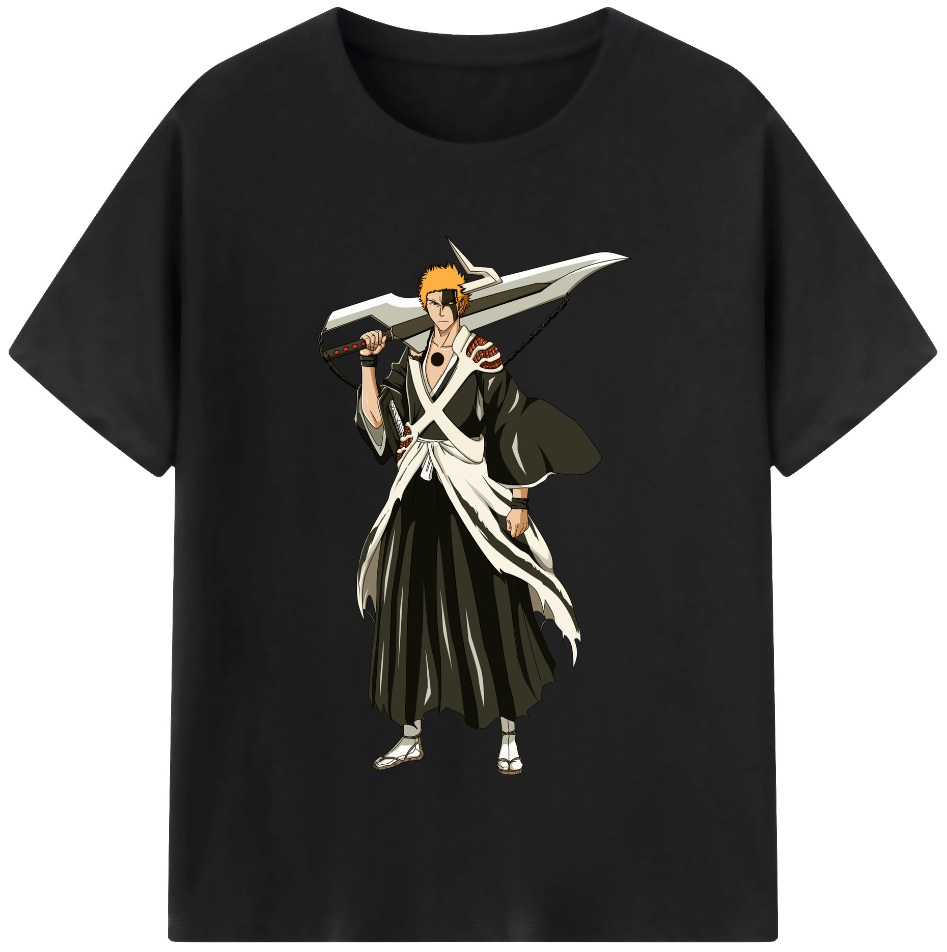 （画像用） ブリーチ 黒崎一護（くろさき いちご）BLEACH Kurosaki Ichigo 綿100％半袖Tシャツ（フロントプリント）