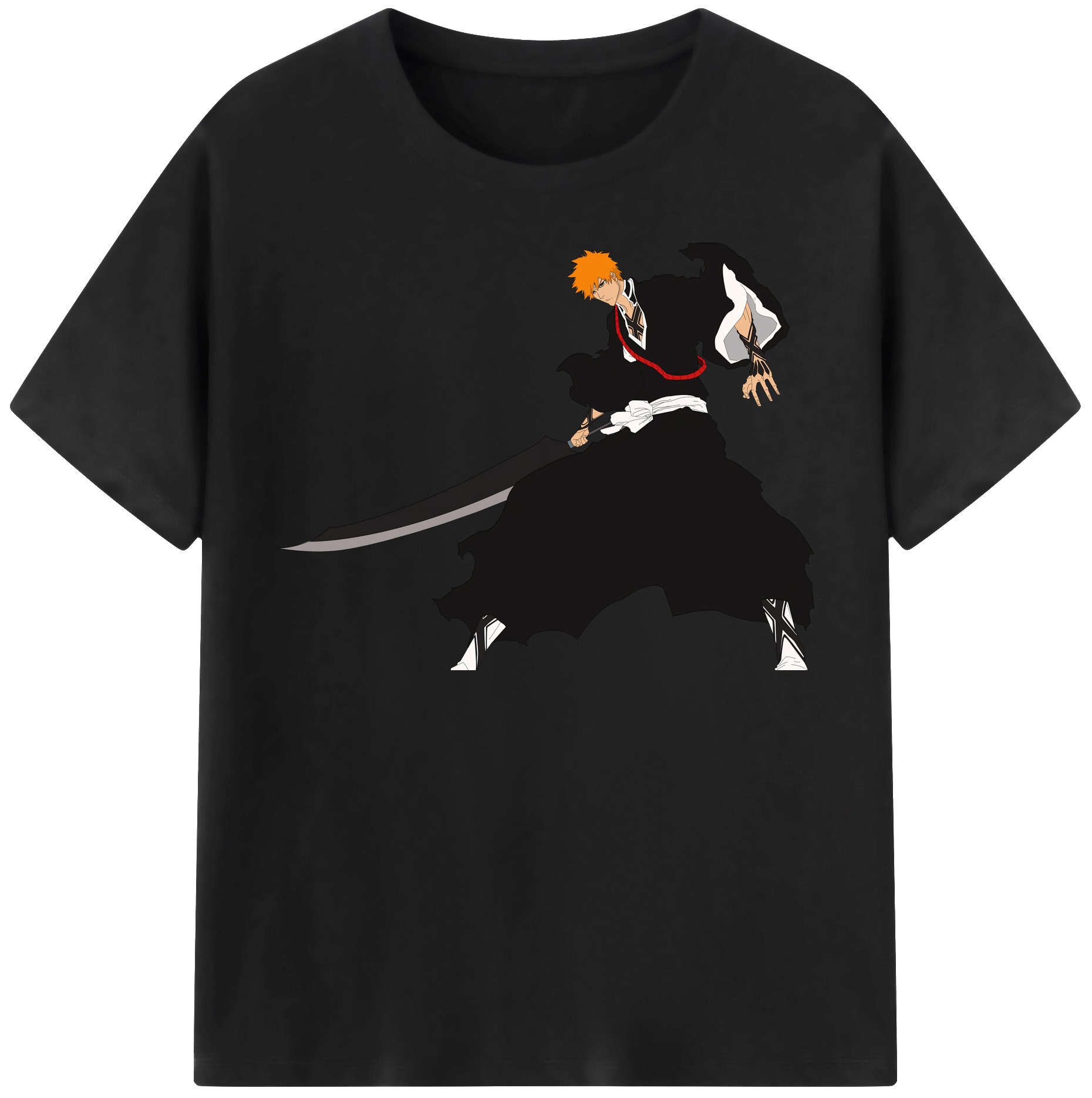 （画像用） ブリーチ 黒崎一護（くろさき いちご）BLEACH Kurosaki Ichigo 綿100％半袖Tシャツ（フロントプリント）