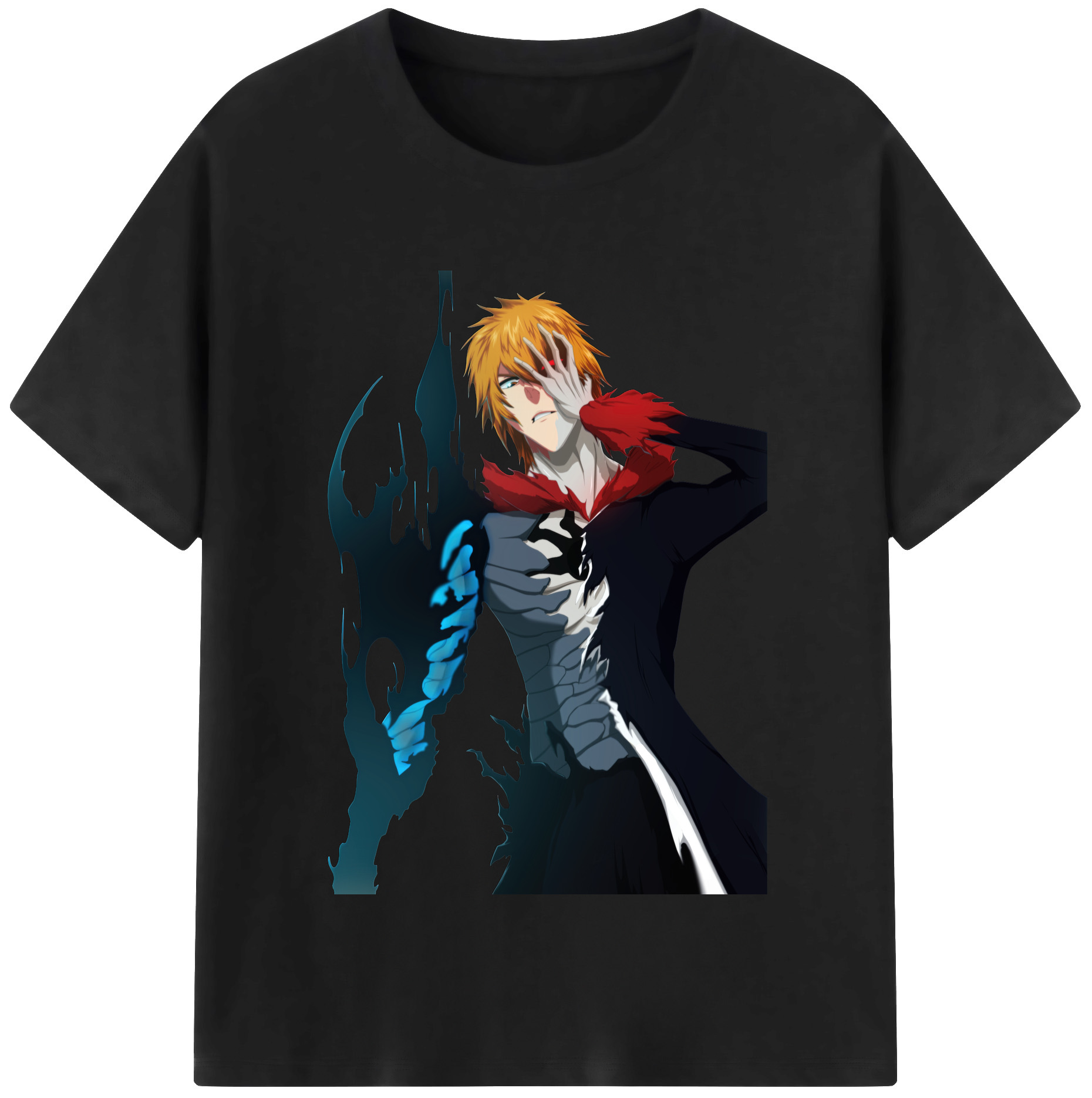 （画像用） ブリーチ 黒崎一護（くろさき いちご）BLEACH Kurosaki Ichigo 綿100％半袖Tシャツ（フロントプリント）