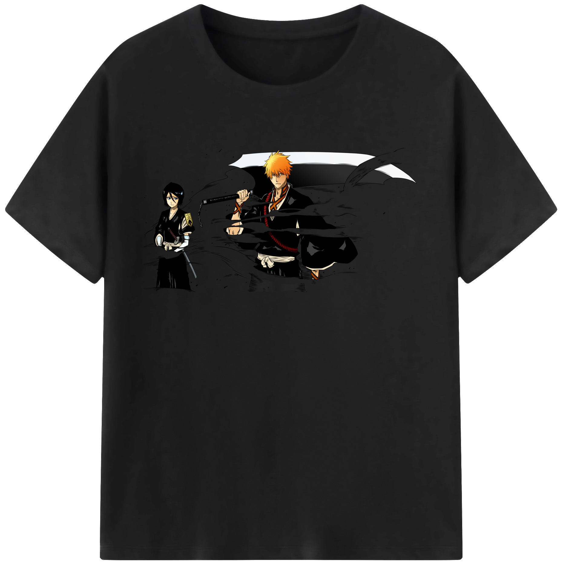 （画像用） ブリーチ 黒崎一護（くろさき いちご）BLEACH Kurosaki Ichigo 綿100％半袖Tシャツ（フロントプリント）