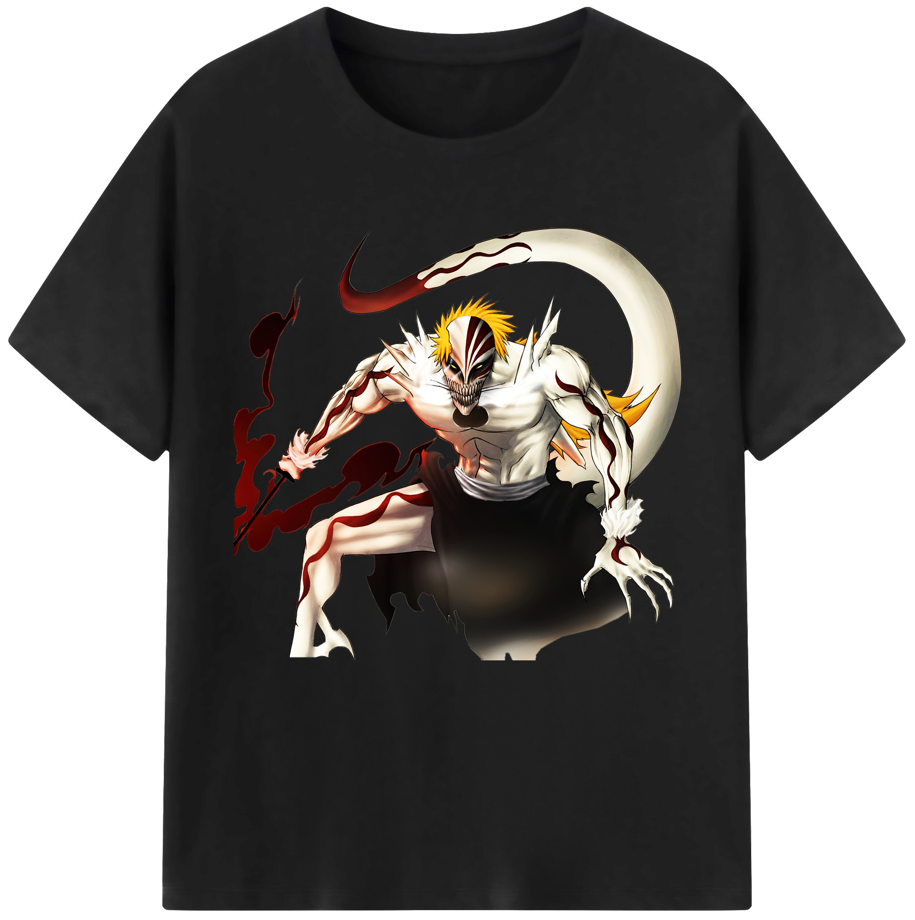 （画像用） ブリーチ 黒崎一護（くろさき いちご）BLEACH Kurosaki Ichigo 綿100％半袖Tシャツ（フロントプリント）