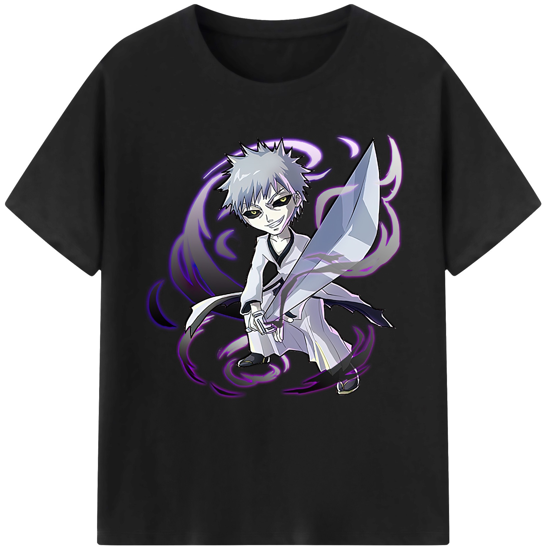（画像用） ブリーチ 黒崎一護（くろさき いちご）BLEACH Kurosaki Ichigo 綿100％半袖Tシャツ（フロントプリント）