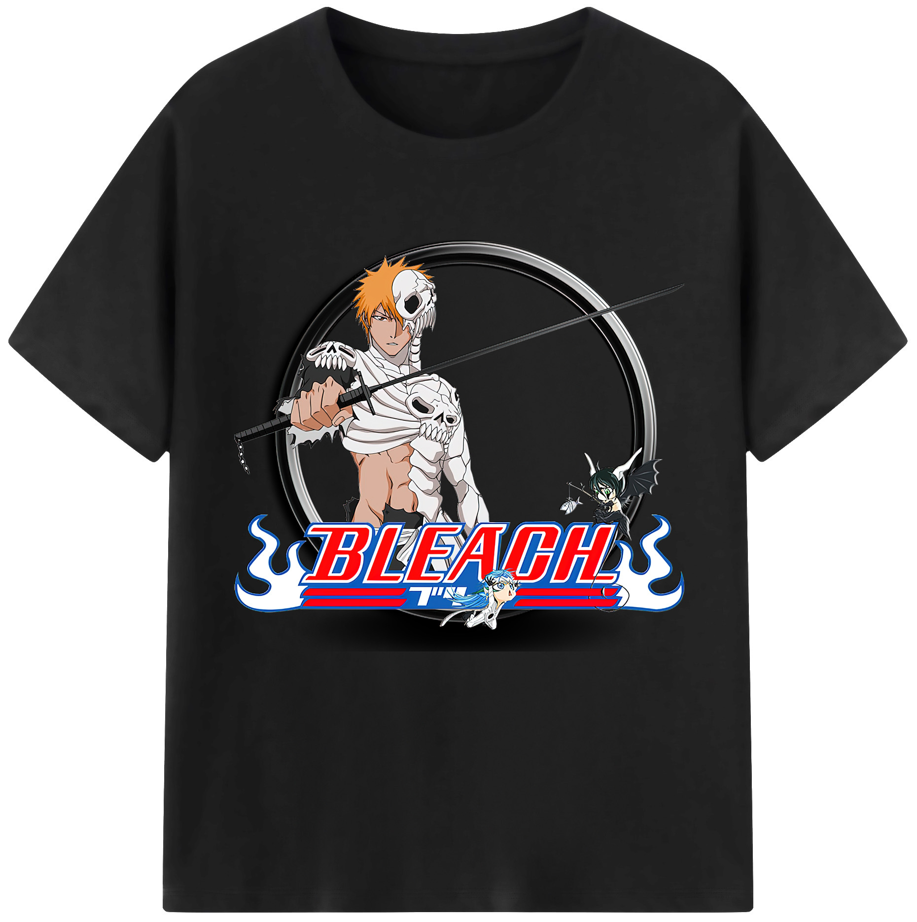 （画像用） ブリーチ 黒崎一護（くろさき いちご）BLEACH Kurosaki Ichigo 綿100％半袖Tシャツ（フロントプリント）