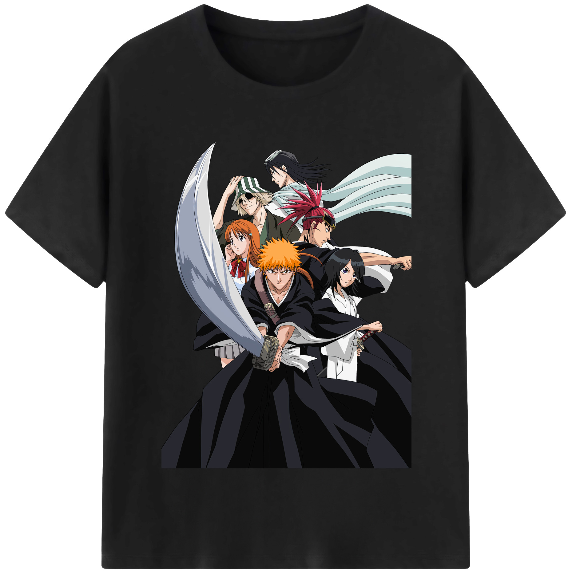 （画像用） ブリーチ 黒崎一護（くろさき いちご）BLEACH Kurosaki Ichigo 綿100％半袖Tシャツ（フロントプリント）