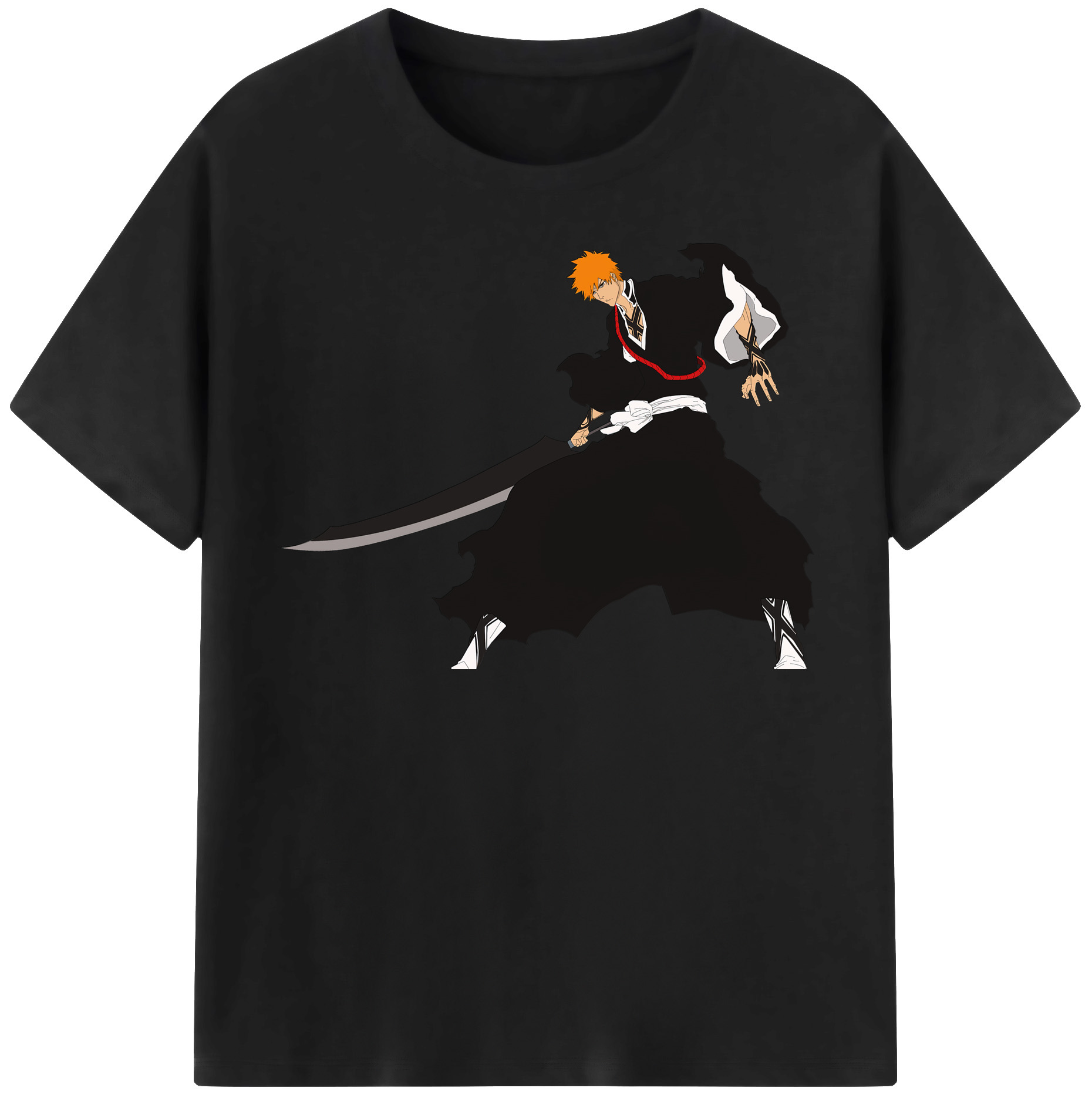 （画像用） ブリーチ 黒崎一護（くろさき いちご）BLEACH Kurosaki Ichigo 綿100％半袖Tシャツ（フロントプリント）