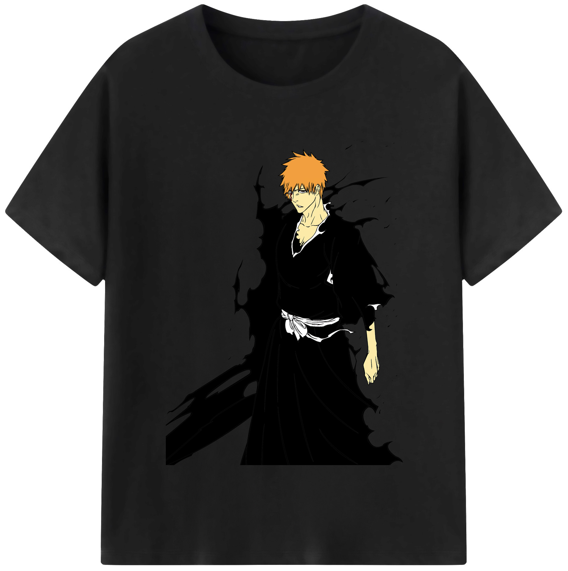 （画像用） ブリーチ 黒崎一護（くろさき いちご）BLEACH Kurosaki Ichigo 綿100％半袖Tシャツ（フロントプリント）