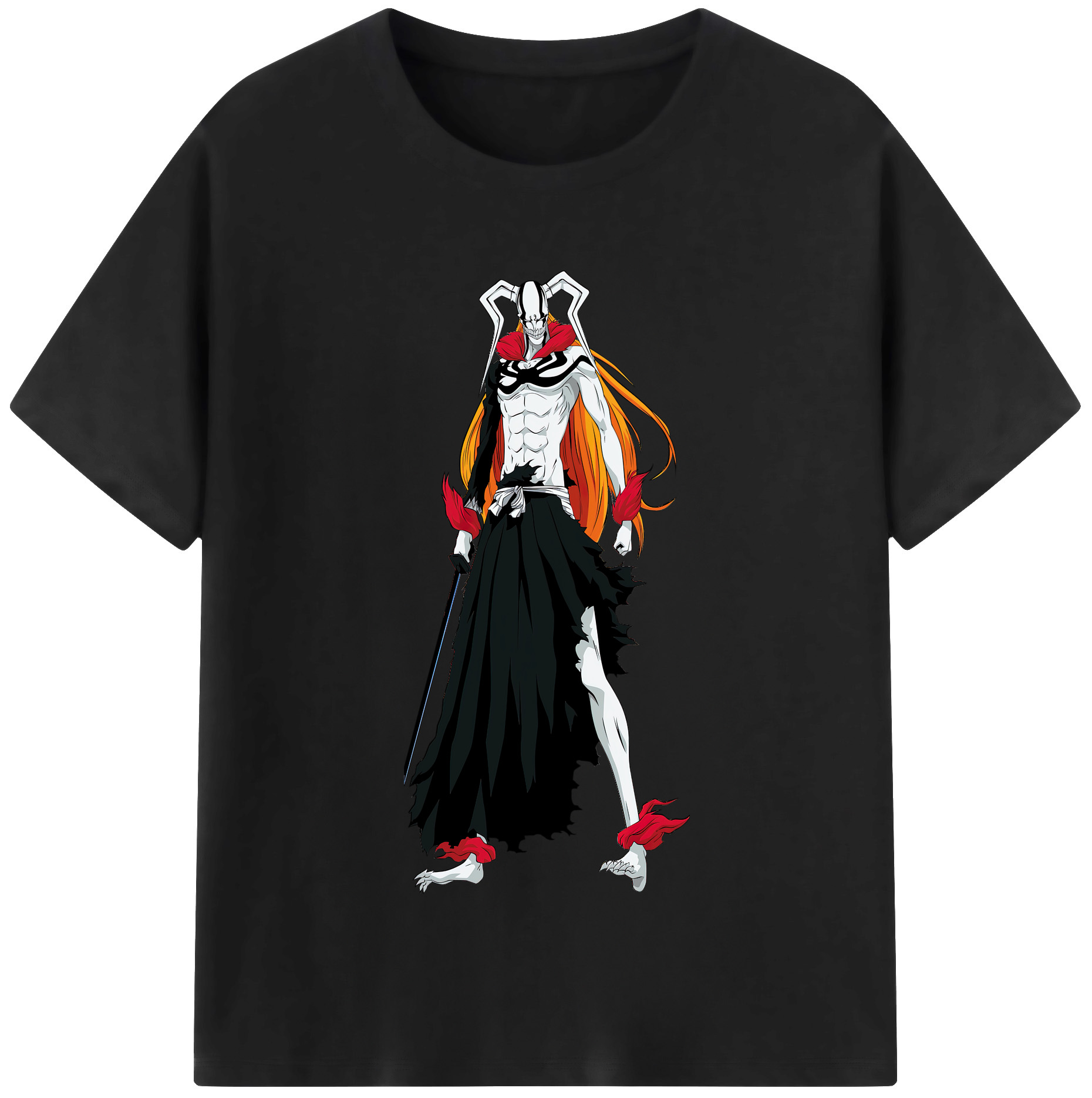（画像用） ブリーチ 黒崎一護（くろさき いちご）BLEACH Kurosaki Ichigo 綿100％半袖Tシャツ（フロントプリント）