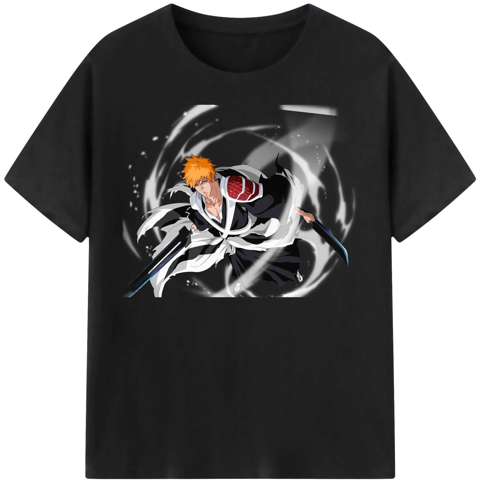 （画像用） ブリーチ 黒崎一護（くろさき いちご）BLEACH Kurosaki Ichigo 綿100％半袖Tシャツ（フロントプリント）