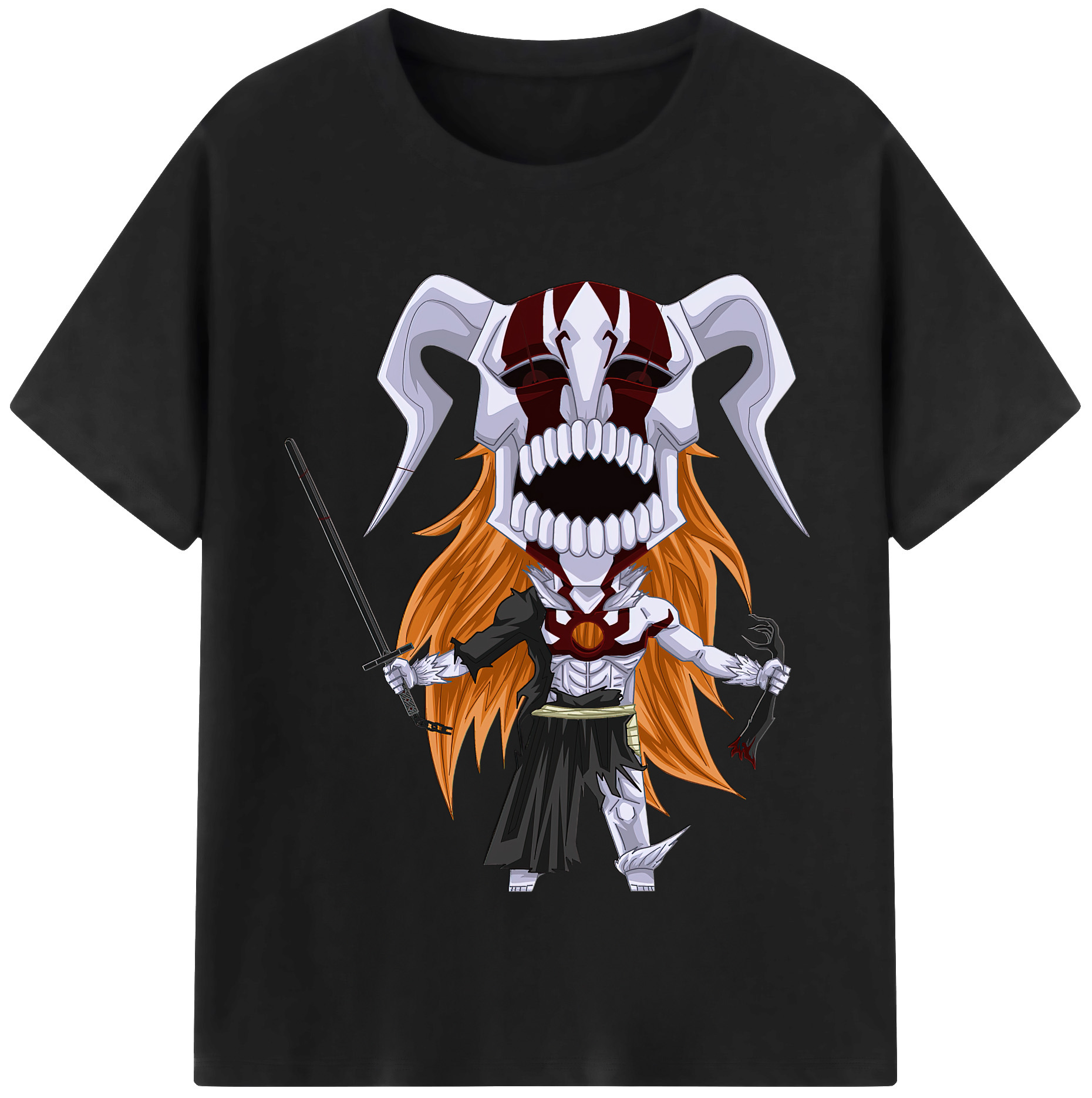 （画像用） ブリーチ 黒崎一護（くろさき いちご）BLEACH Kurosaki Ichigo 綿100％半袖Tシャツ（フロントプリント）