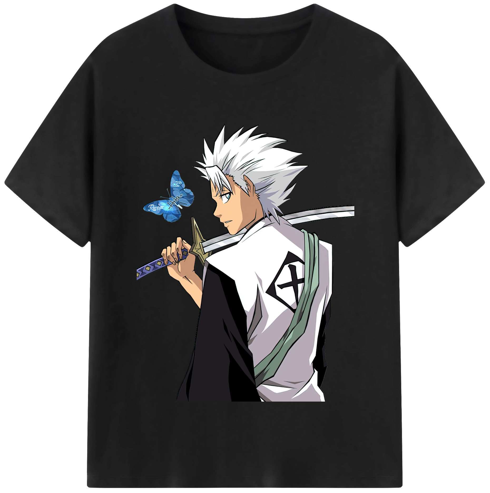（画像用） ブリーチ 日番谷冬獅郎（ひつがや とうしろう） BLEACH Hitsugaya Toushirou 綿100％半袖Tシャツ（フロントプリント）