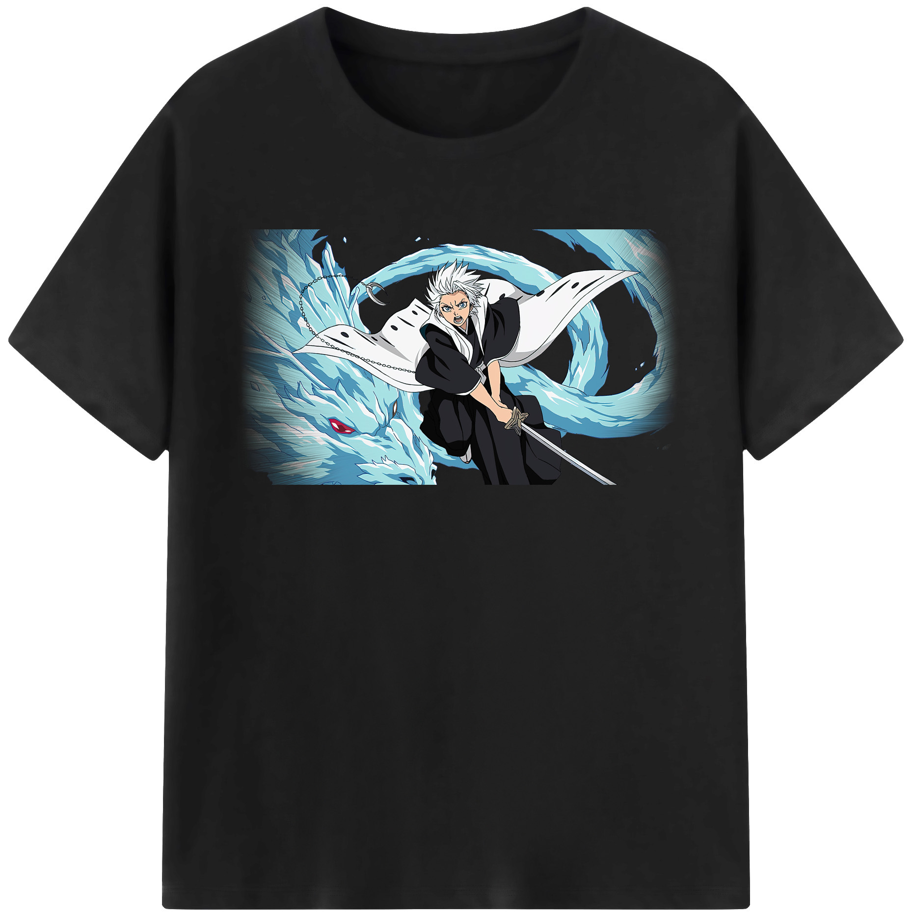（画像用） ブリーチ 日番谷冬獅郎（ひつがや とうしろう） BLEACH Hitsugaya Toushirou 綿100％半袖Tシャツ（フロントプリント）