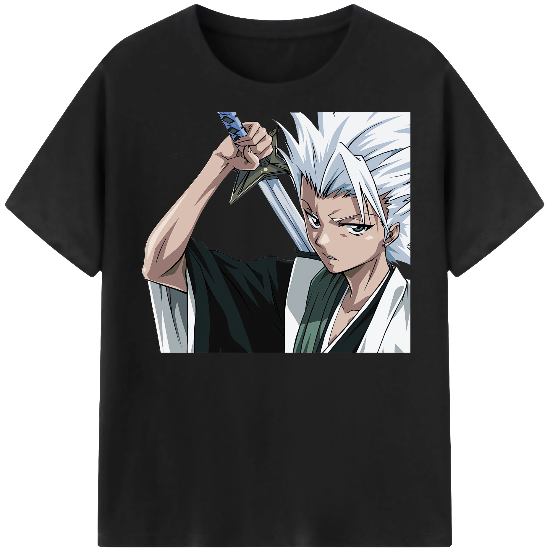 （画像用） ブリーチ 日番谷冬獅郎（ひつがや とうしろう） BLEACH Hitsugaya Toushirou 綿100％半袖Tシャツ（フロントプリント）