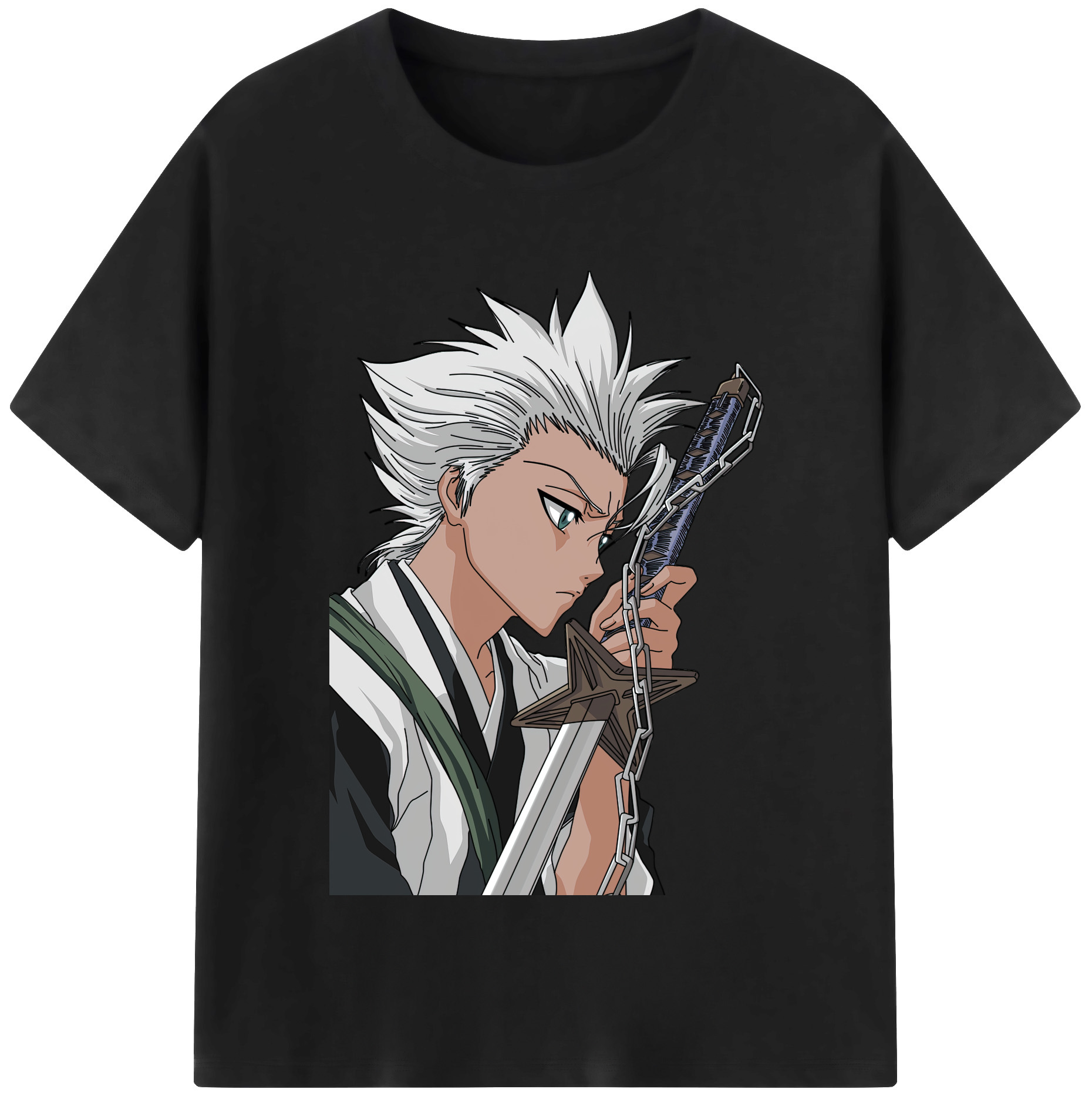 （画像用） ブリーチ 日番谷冬獅郎（ひつがや とうしろう） BLEACH Hitsugaya Toushirou 綿100％半袖Tシャツ（フロントプリント）