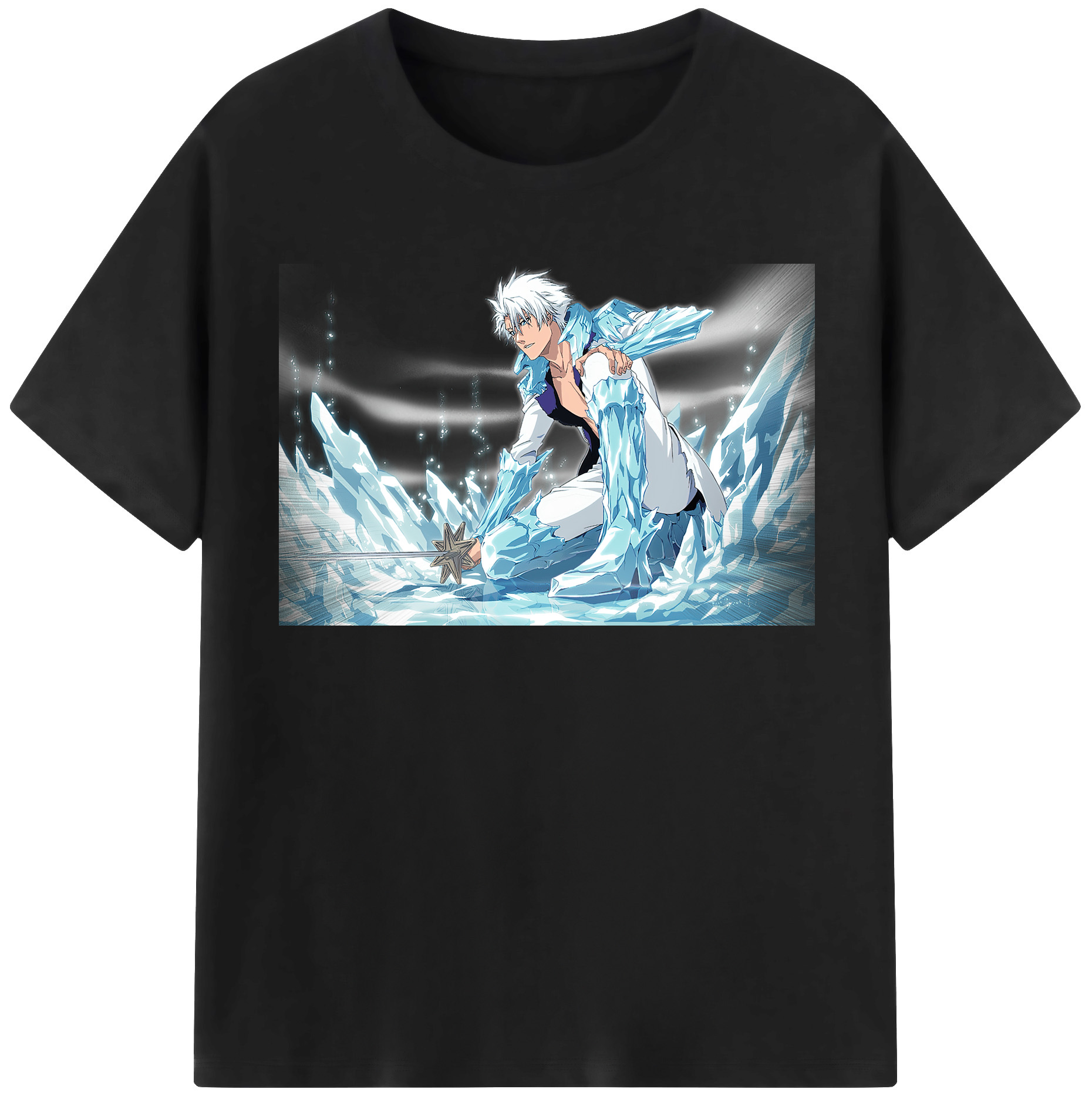 （画像用） ブリーチ 日番谷冬獅郎（ひつがや とうしろう） BLEACH Hitsugaya Toushirou 綿100％半袖Tシャツ（フロントプリント）