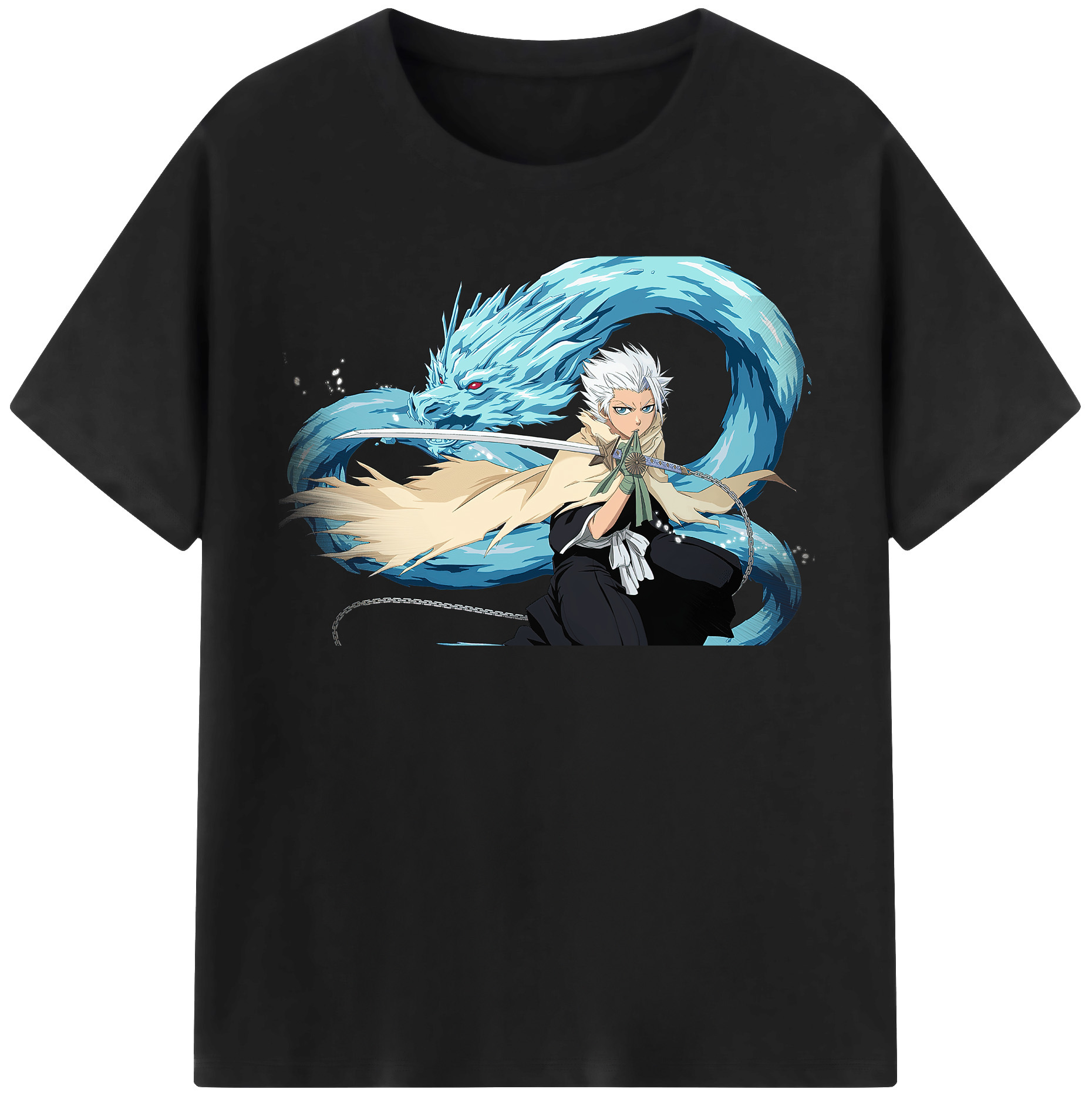 （画像用） ブリーチ 日番谷冬獅郎（ひつがや とうしろう） BLEACH Hitsugaya Toushirou 綿100％半袖Tシャツ（フロントプリント）