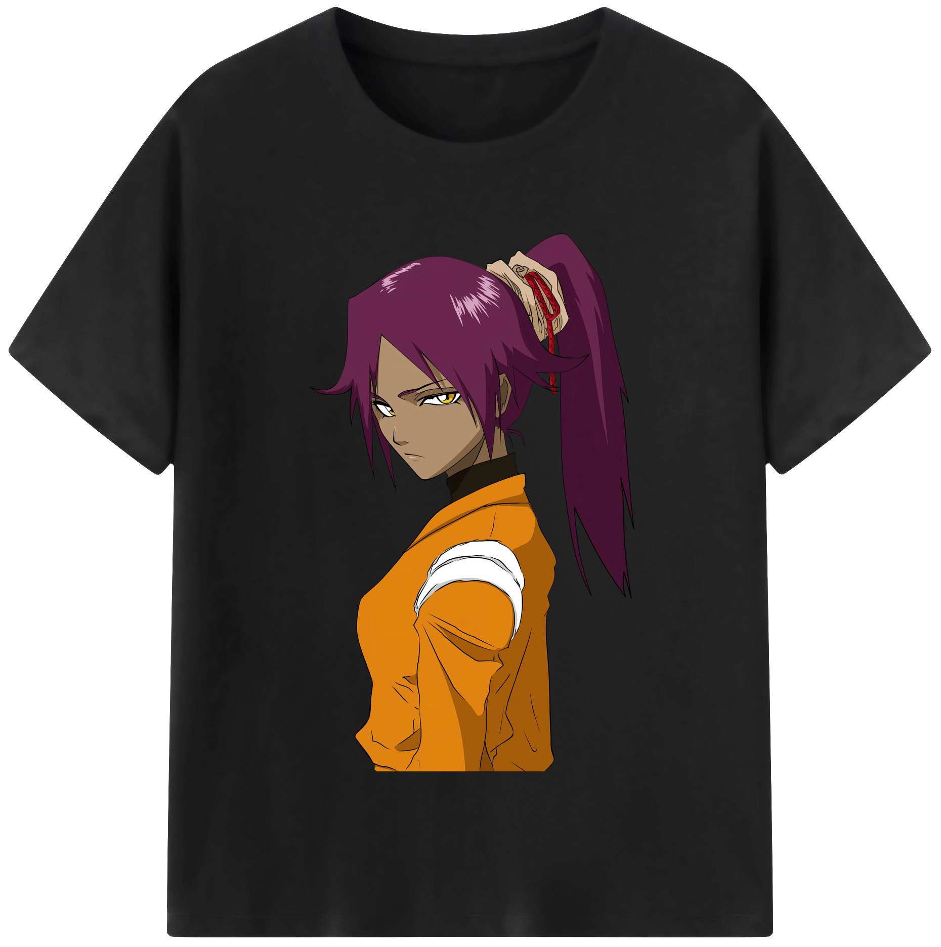 （画像用） ブリーチ 四楓院 夜一（しほういん よるいち） BLEACH Shihouin Yoruichi 綿100％半袖Tシャツ（フロントプリント）