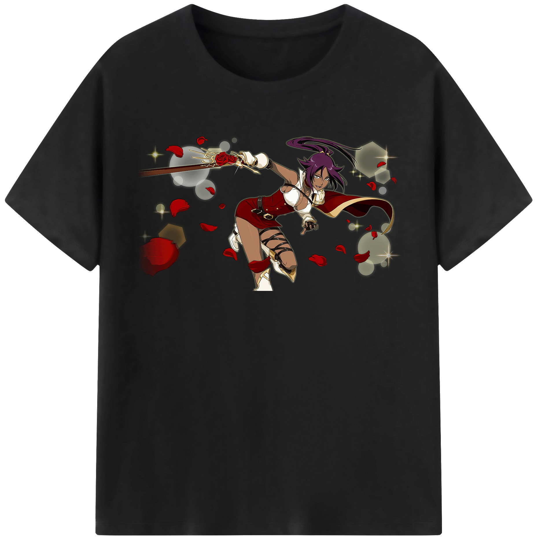 （画像用） ブリーチ 四楓院 夜一（しほういん よるいち） BLEACH Shihouin Yoruichi 綿100％半袖Tシャツ（フロントプリント）