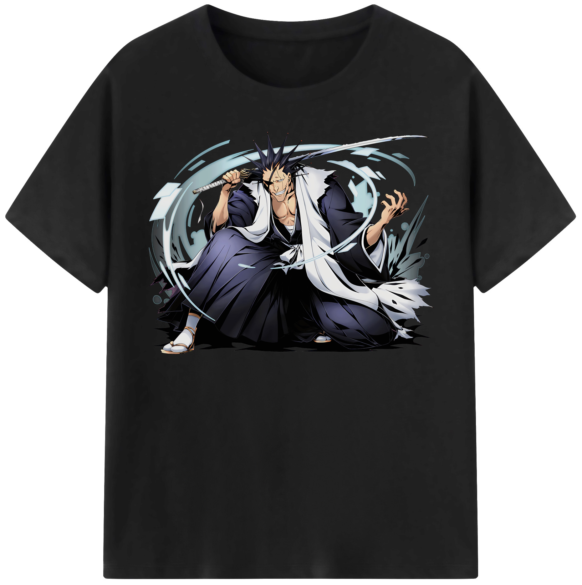 （画像用） ブリーチ ざらき けんぱち BLEACH Zaraki Kenpachi 綿100％半袖Tシャツ（フロントプリント）