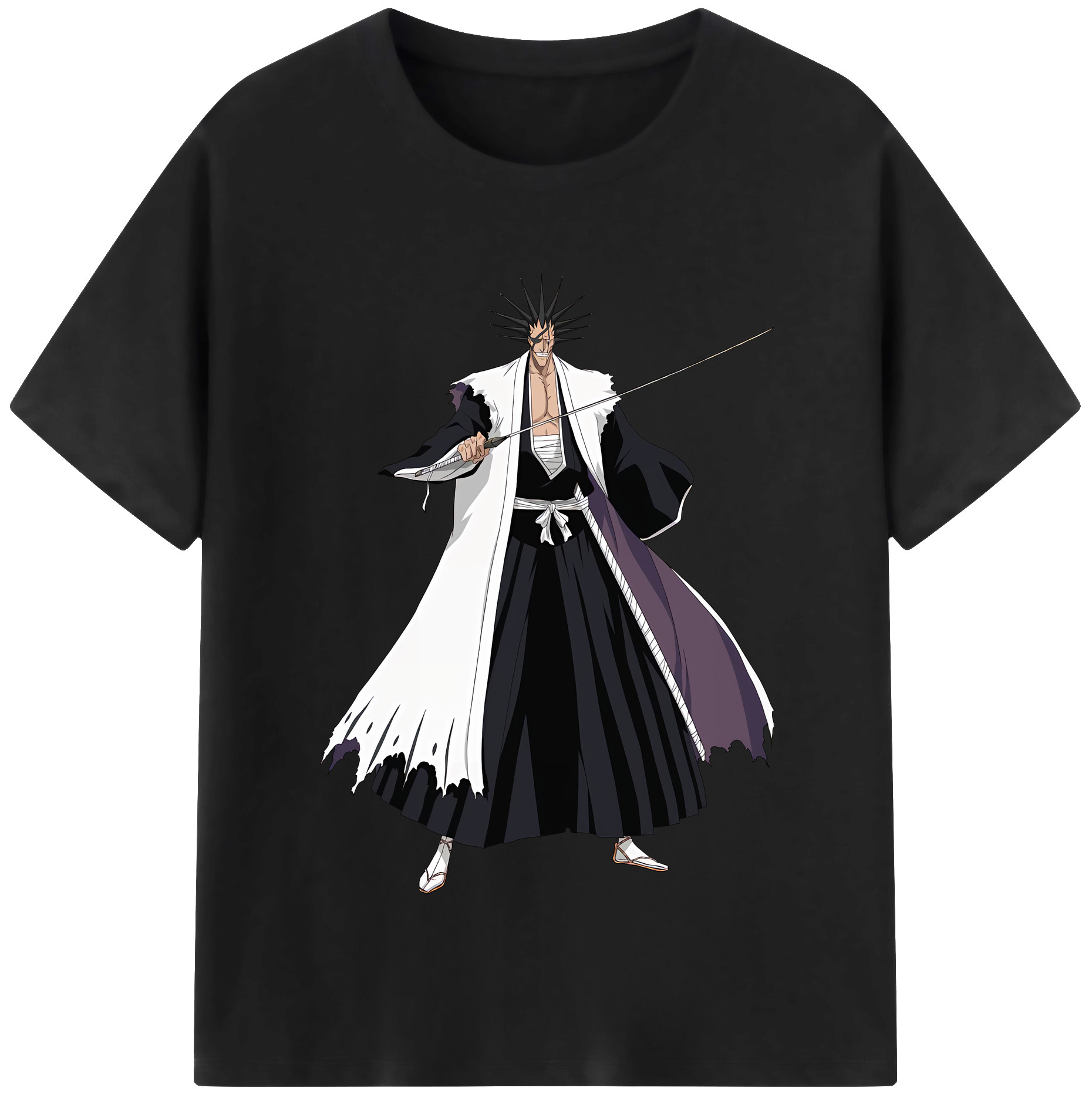 （画像用） ブリーチ ざらき けんぱち BLEACH Zaraki Kenpachi 綿100％半袖Tシャツ（フロントプリント）