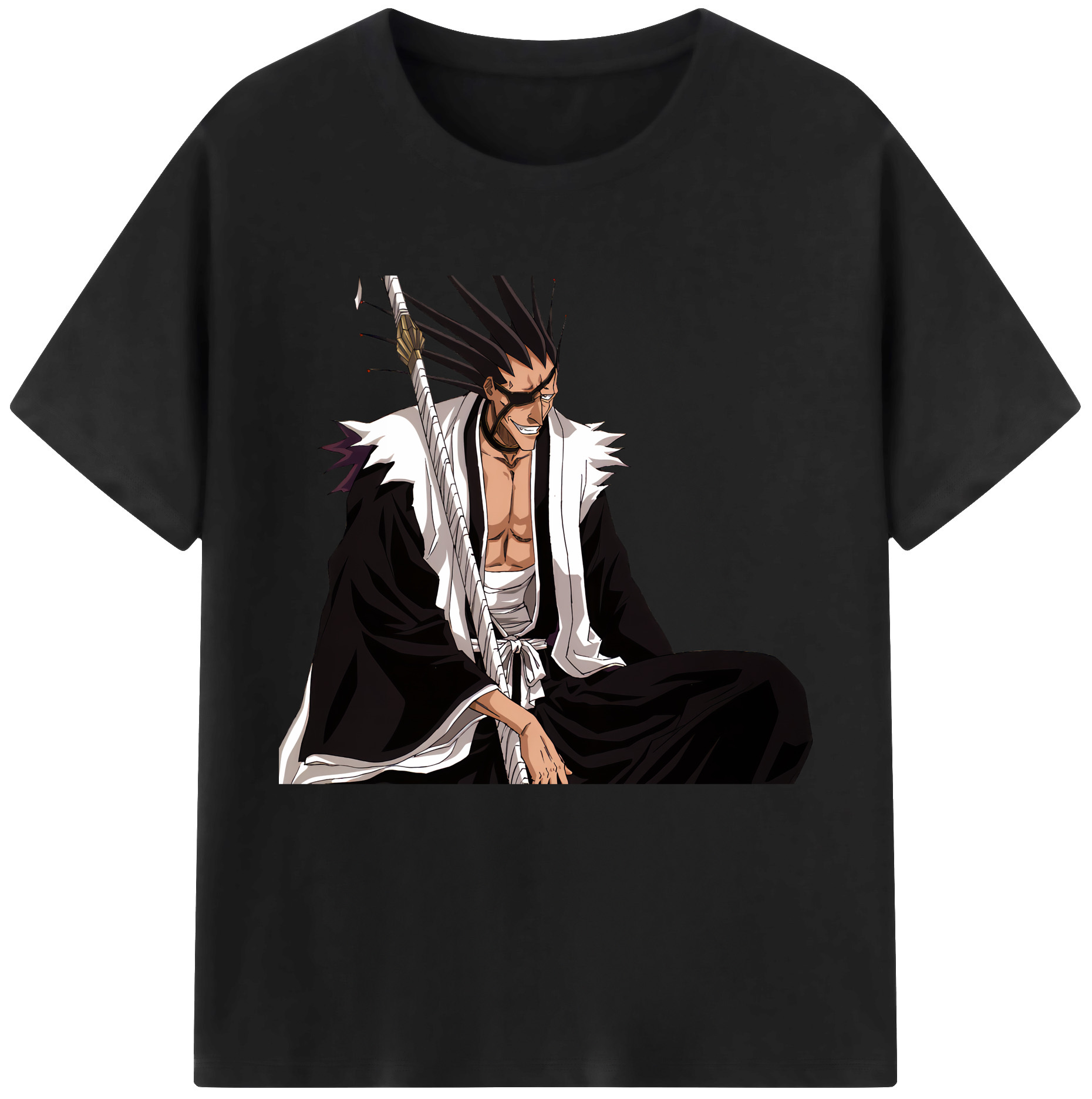 （画像用） ブリーチ ざらき けんぱち BLEACH Zaraki Kenpachi 綿100％半袖Tシャツ（フロントプリント）