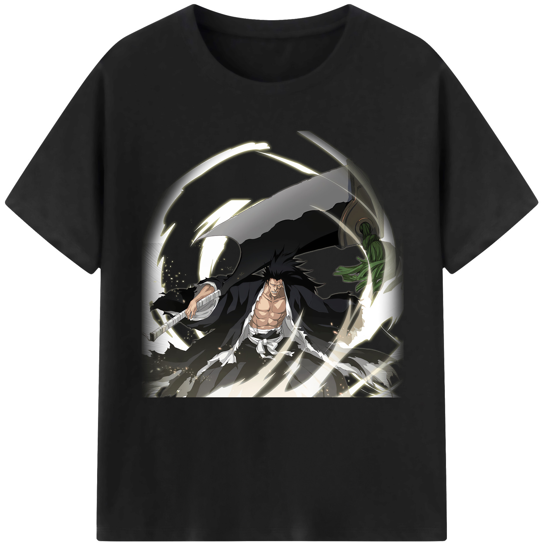 （画像用） ブリーチ ざらき けんぱち BLEACH Zaraki Kenpachi 綿100％半袖Tシャツ（フロントプリント）