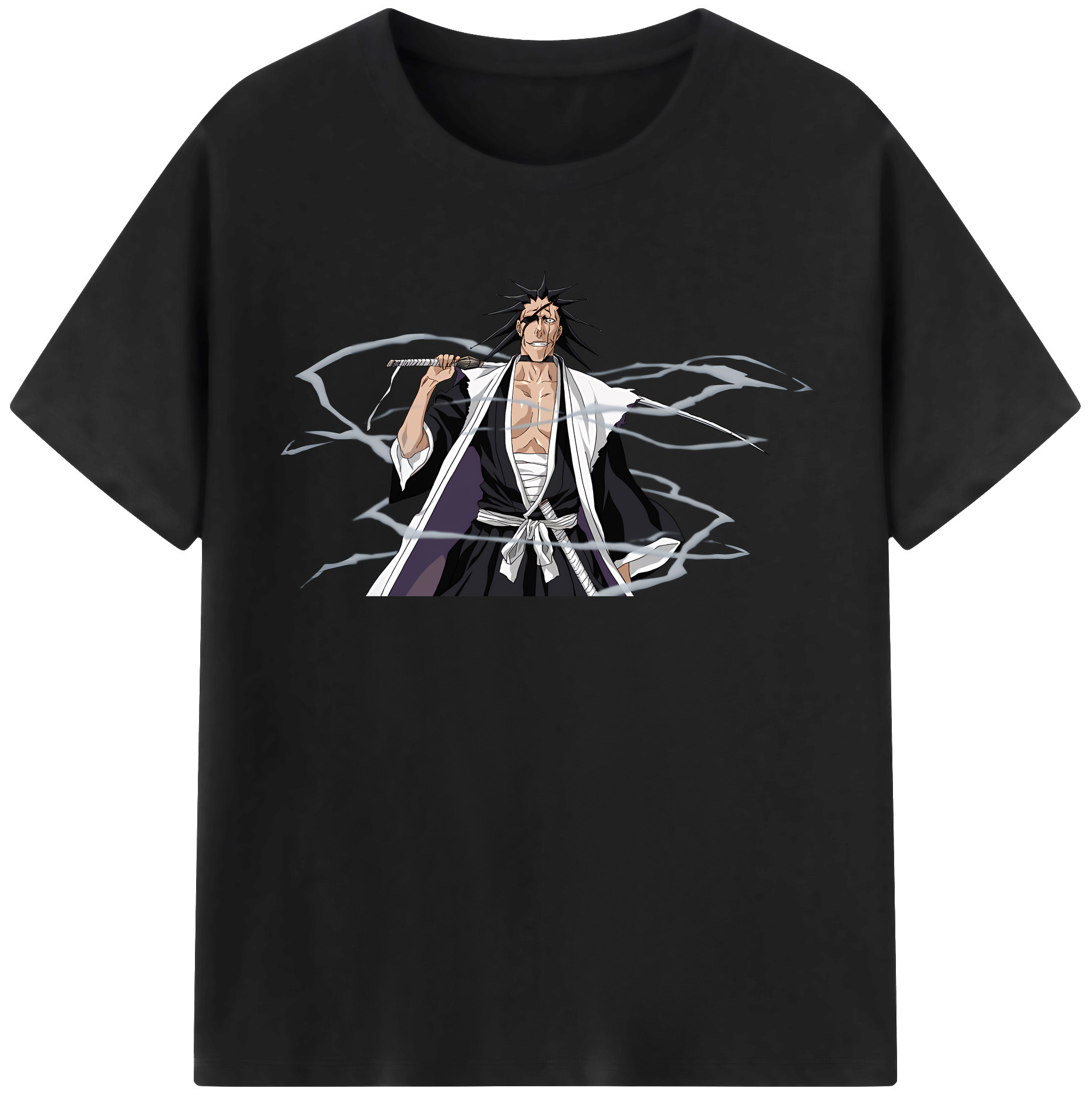 （画像用） ブリーチ ざらき けんぱち BLEACH Zaraki Kenpachi 綿100％半袖Tシャツ（フロントプリント）
