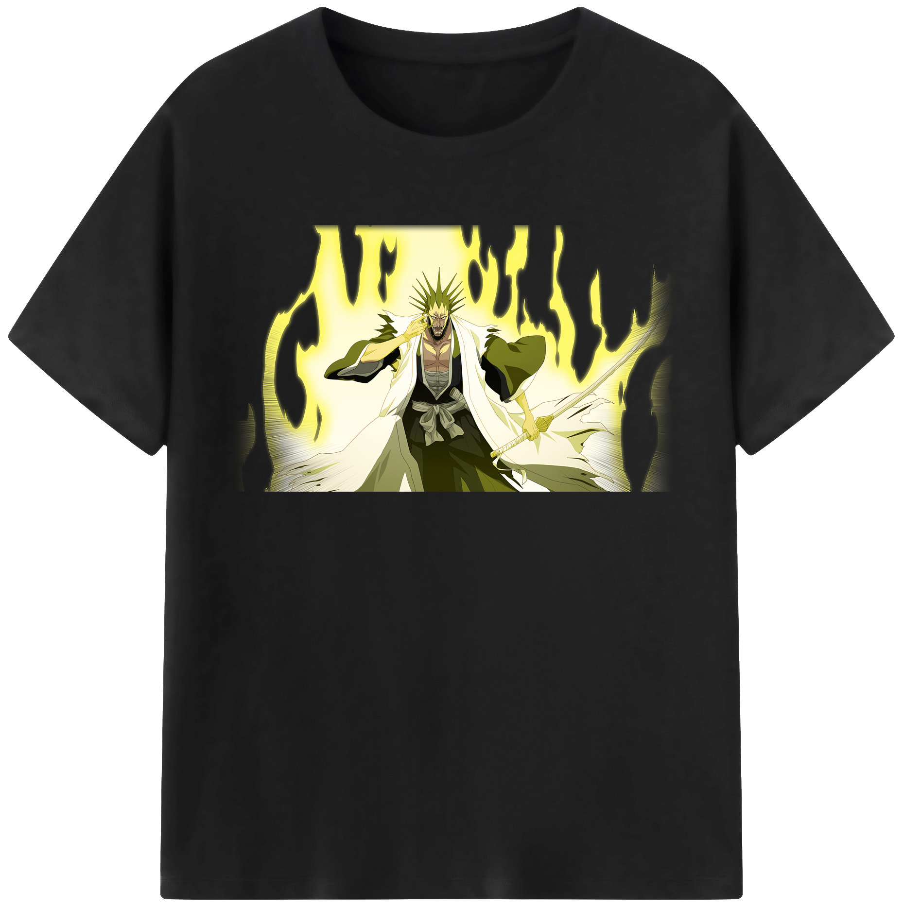 （画像用） ブリーチ ざらき けんぱち BLEACH Zaraki Kenpachi 綿100％半袖Tシャツ（フロントプリント）