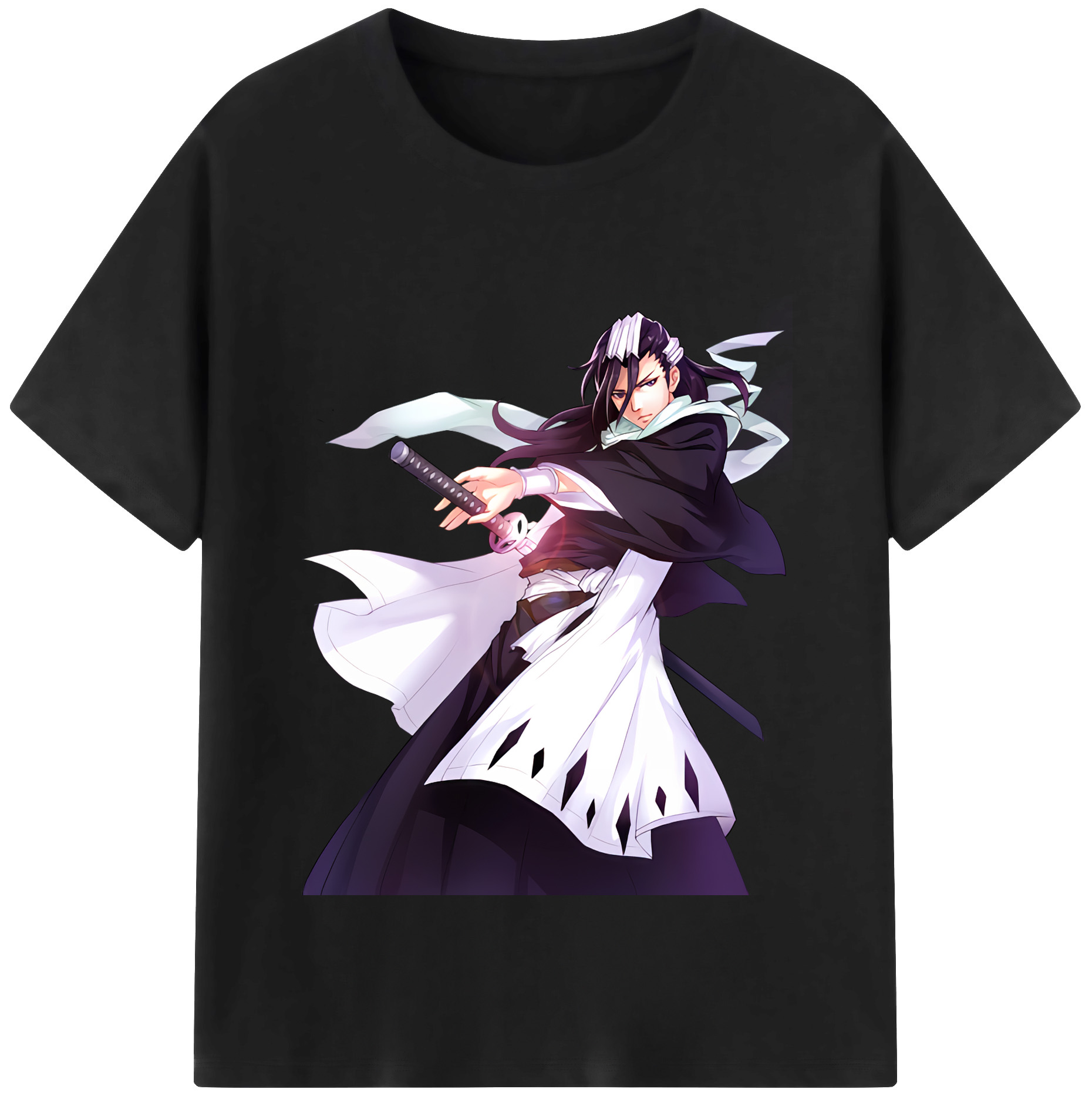 （画像用） ブリーチ くちき びゃくや BLEACH Kuchiki Byakuya 綿100％半袖Tシャツ（フロントプリント）