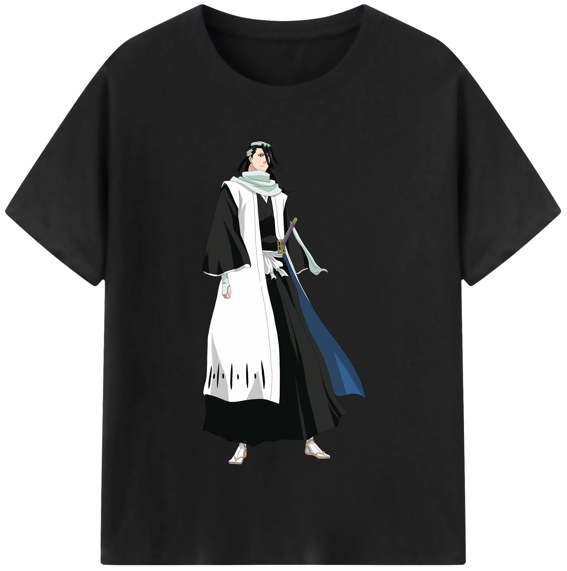 （画像用） ブリーチ くちき びゃくや BLEACH Kuchiki Byakuya 綿100％半袖Tシャツ（フロントプリント）
